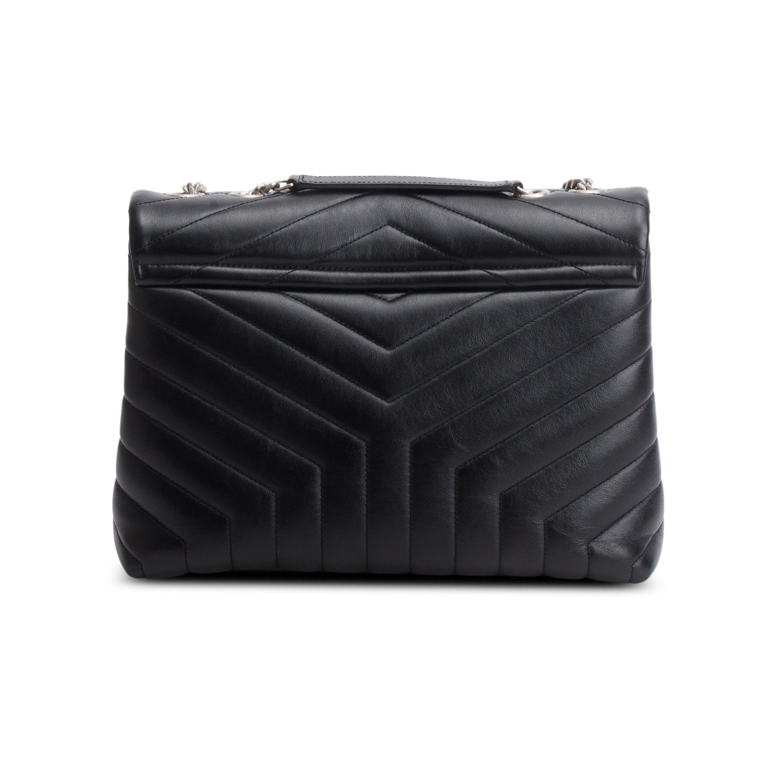 Saint Laurent Black Calfskin Leather Medium Loulou Shoulder Bag