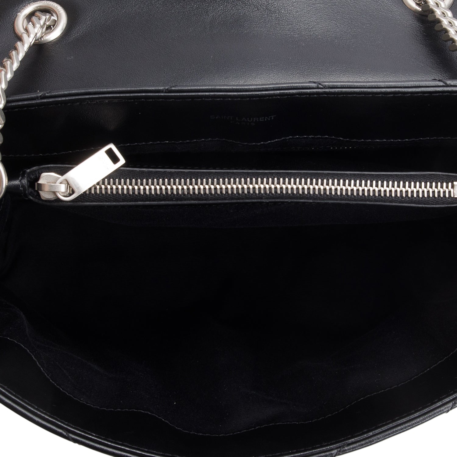 Saint Laurent Black Calfskin Leather Medium Loulou Shoulder Bag