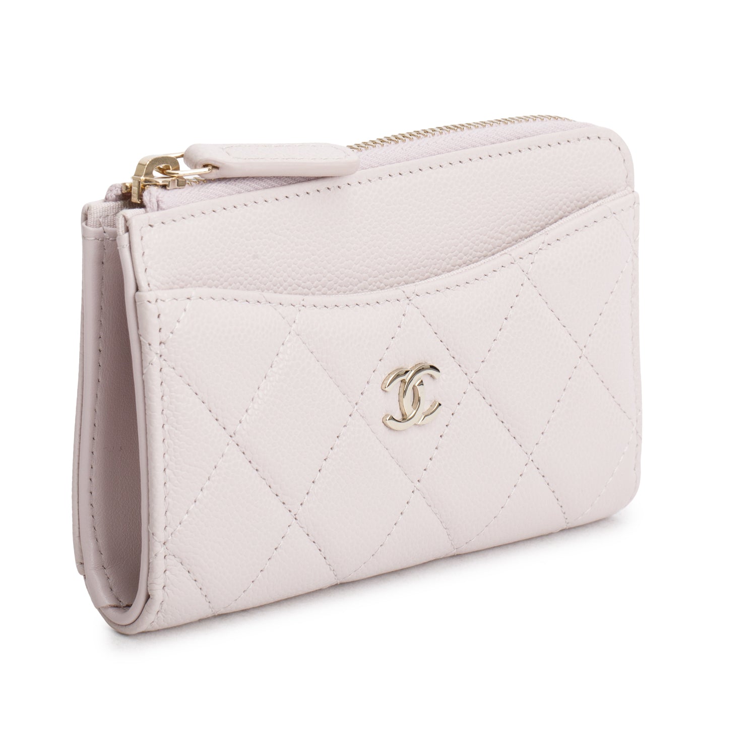 Chanel 2025 Pink Quilted Caviar Leather Classic Zipped Card Holder w/ Box & Receipt