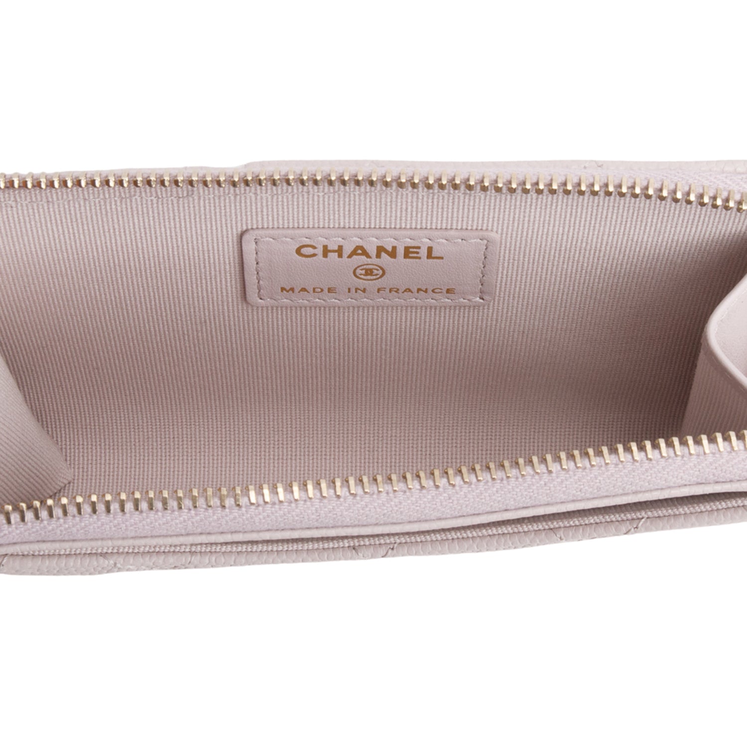 Chanel 2025 Pink Quilted Caviar Leather Classic Zipped Card Holder w/ Box & Receipt