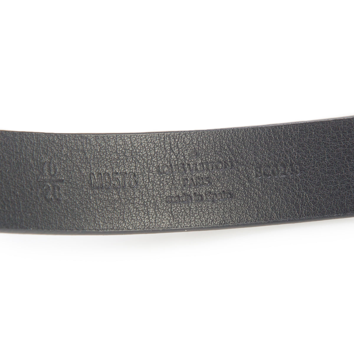 Louis Vuitton 2023 Black Embossed Calfskin Leather Initiales 20 MM Belt, Size 70 28 w/ Box