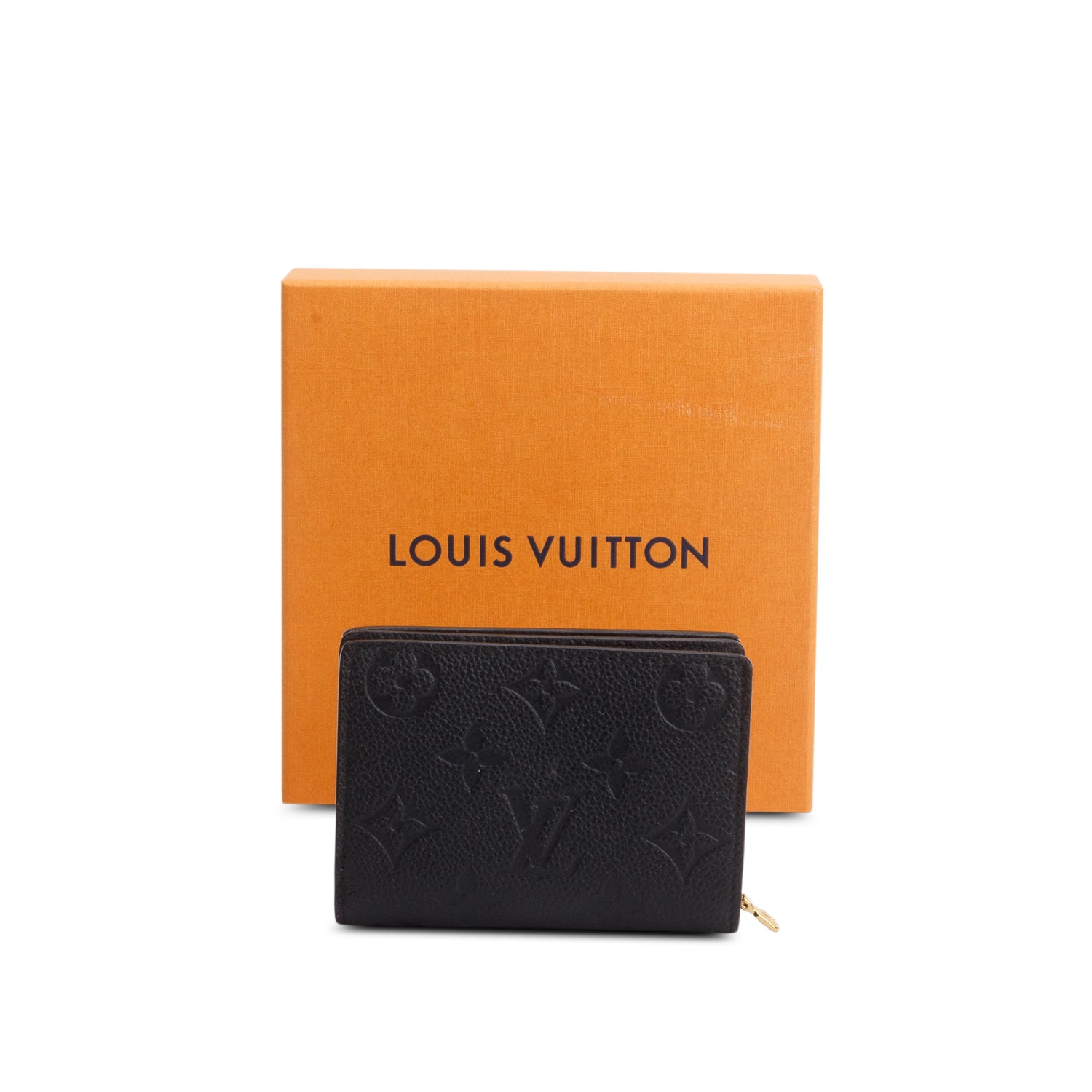 Louis Vuitton Black Monogram Empreinte Clea Wallet w/ Box