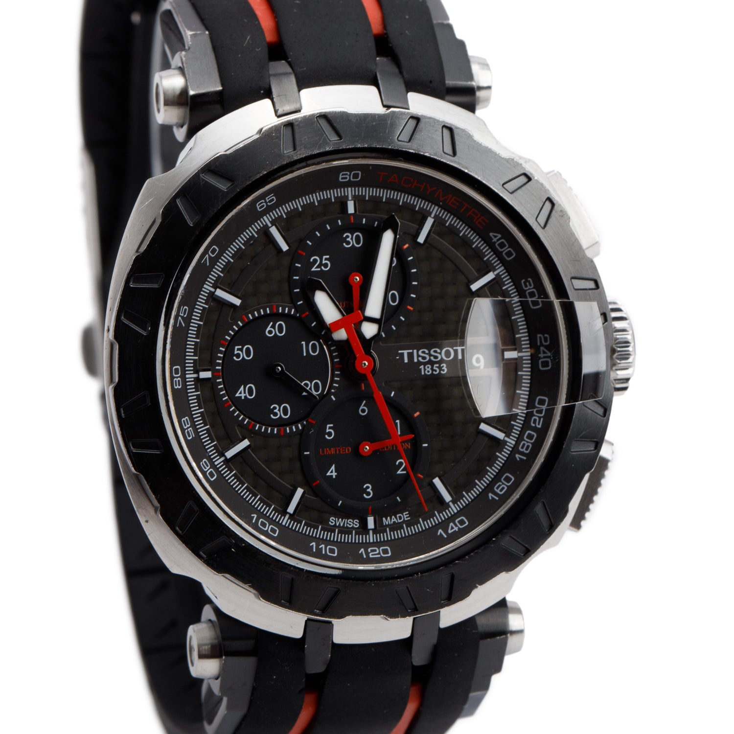 Tissot Stainless Steel Limited Edition MotoGP T-Race 45 MM Chronograph Automatic Watch Black Dial w/ Box & Papers