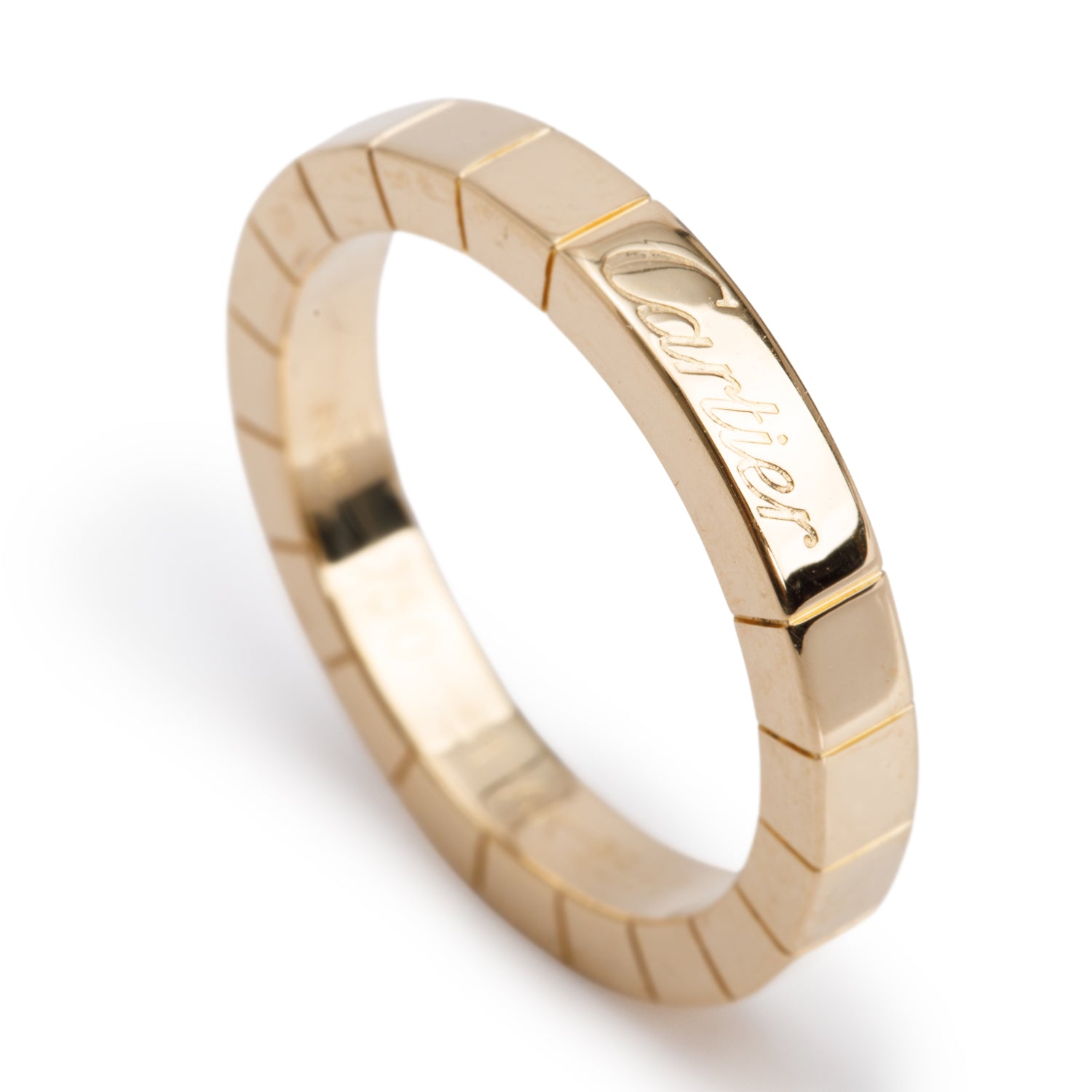 Cartier 18k Yellow Gold Lanieres Wedding Band Ring, Size 51 5.5 w/ Box & Certificate