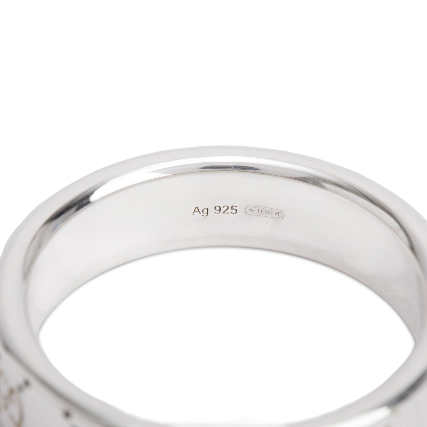 Gucci Sterling Silver Signature GG 6 MM Thin Band Ring, Size 21 9.25