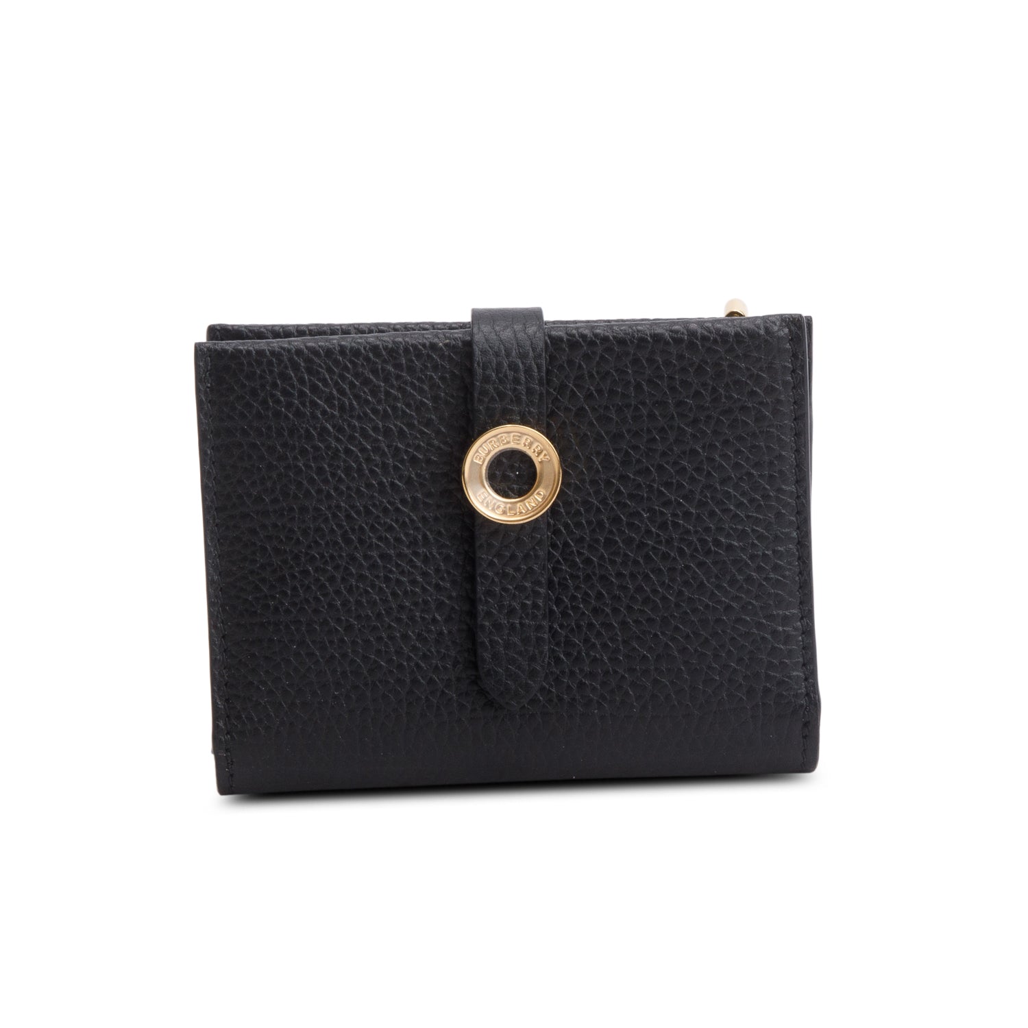 Burberry Black Grained Calfskin Edie Bi-Fold Wallet