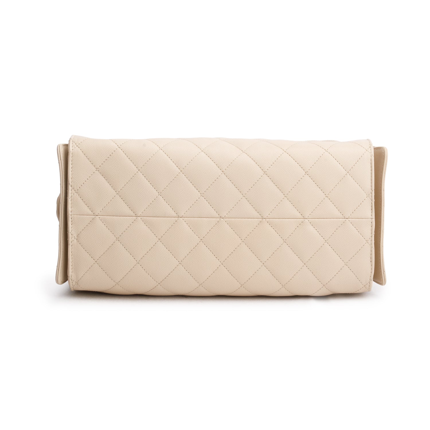 Chanel Beige Caviar Quilted Medium 25 Handbag w/ Pouch