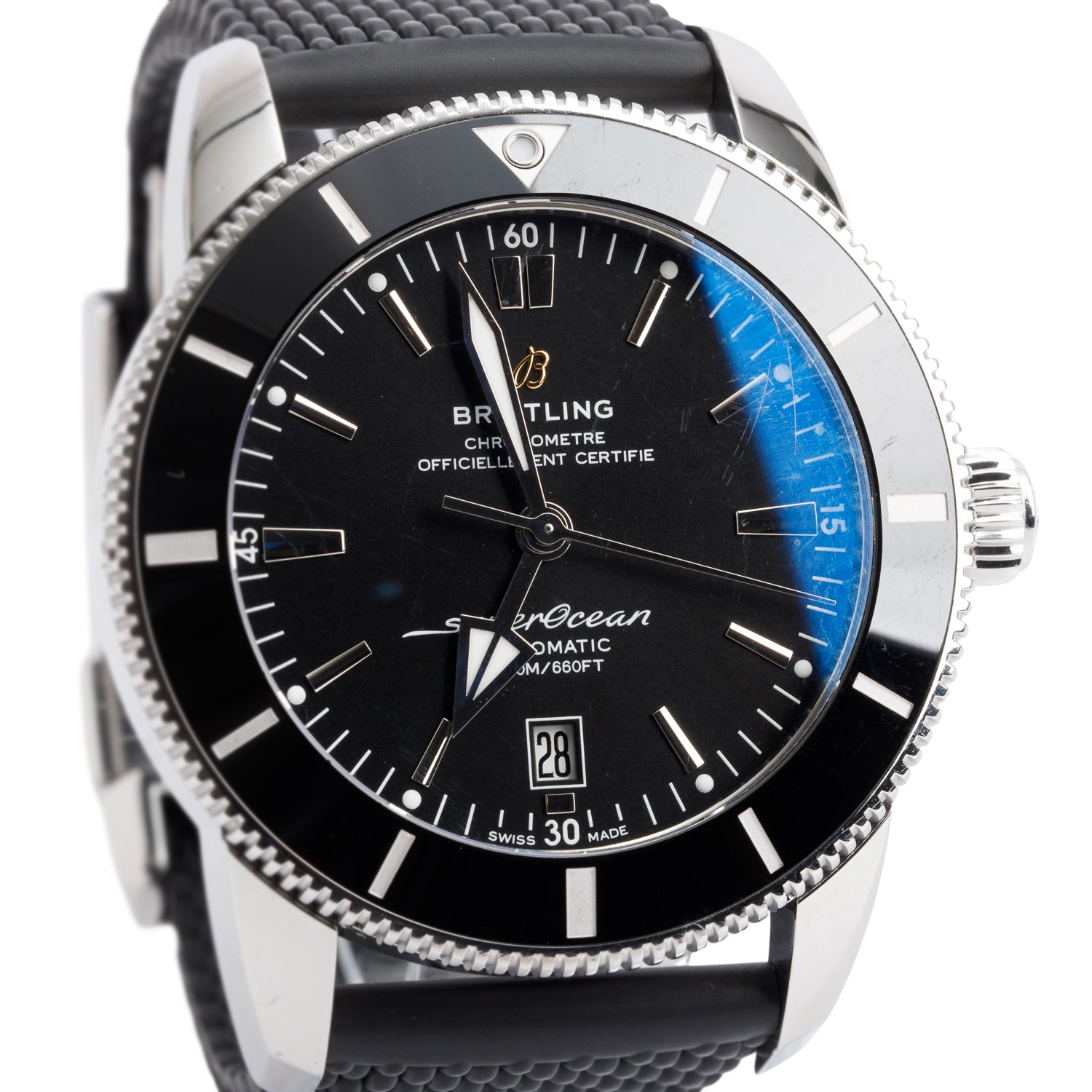 Breitling Stainless Steel Superocean Heritage B20 46 MM Automatic Watch Black Dial AB2020 w/ Box & Papers
