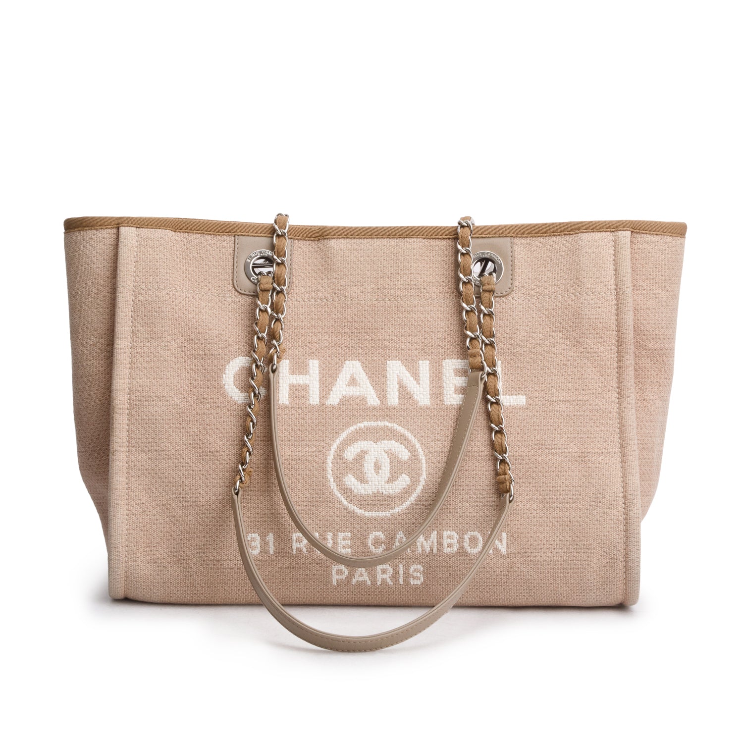 Chanel Beige Mixed Fibres Small Deauville Tote w/ Authenticity Card