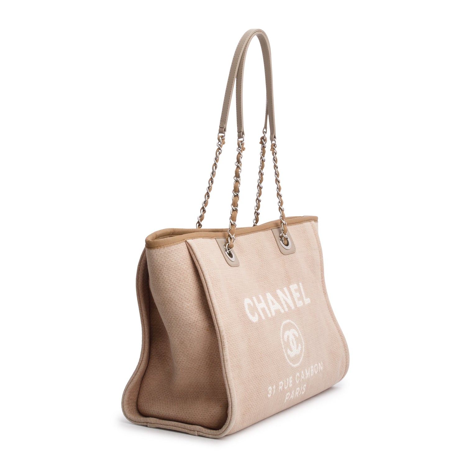 Chanel Beige Mixed Fibres Small Deauville Tote w/ Authenticity Card