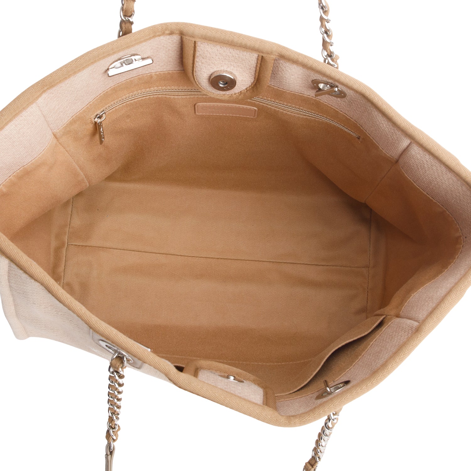 Chanel Beige Mixed Fibres Small Deauville Tote w/ Authenticity Card
