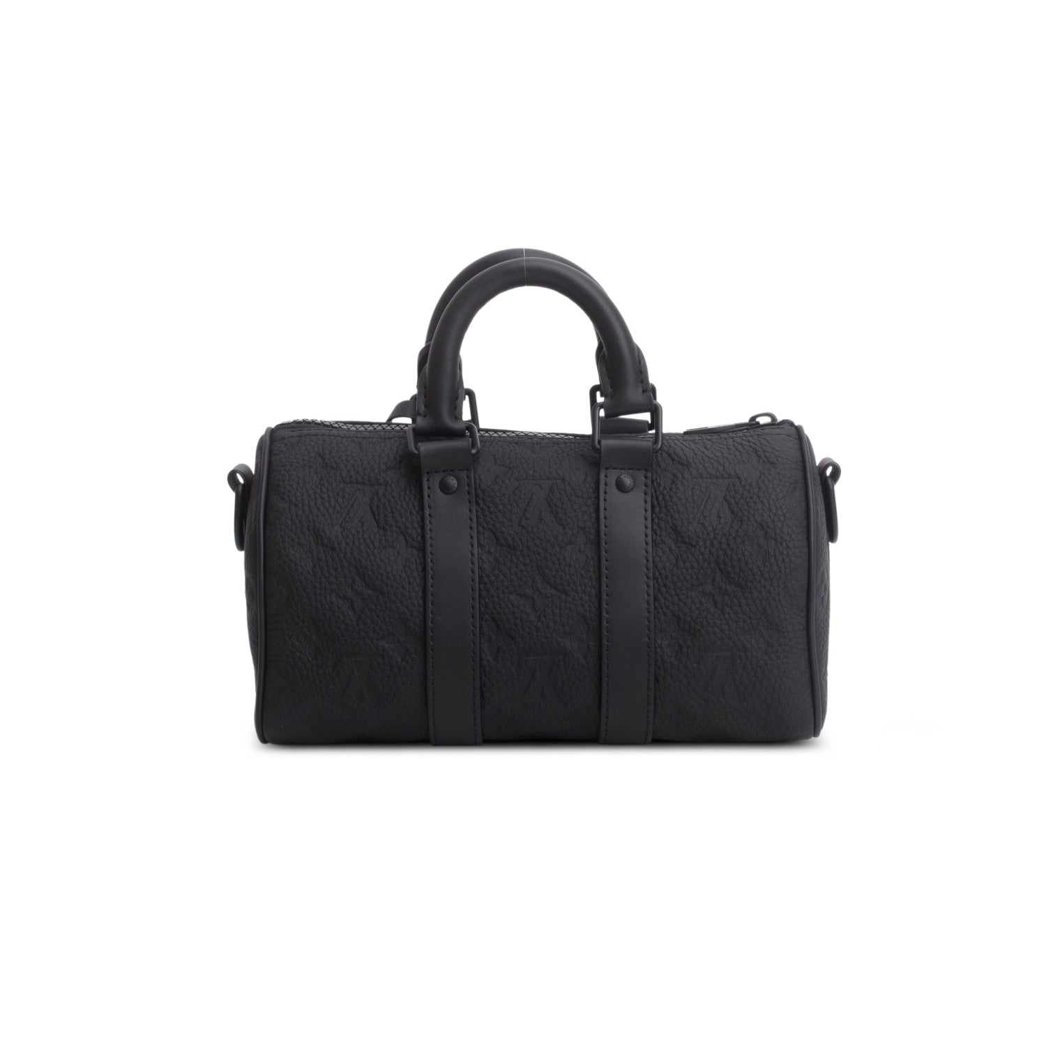 Louis Vuitton 2025 Black Monogram Taurillon Keepall Bandouliere 25 w/ Box, Receipt & Strap