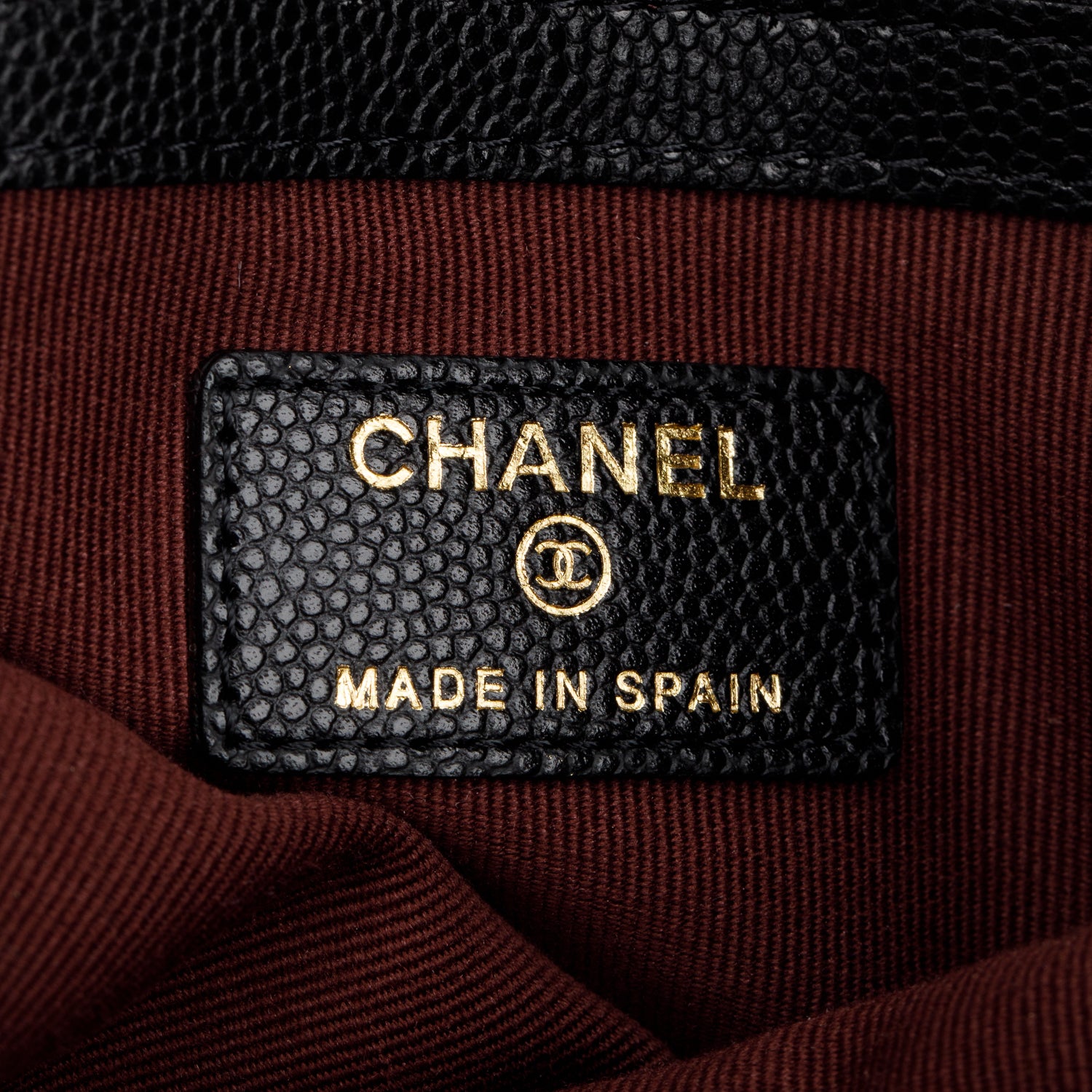 Chanel Black Caviar Quilted O-Case w/ Box