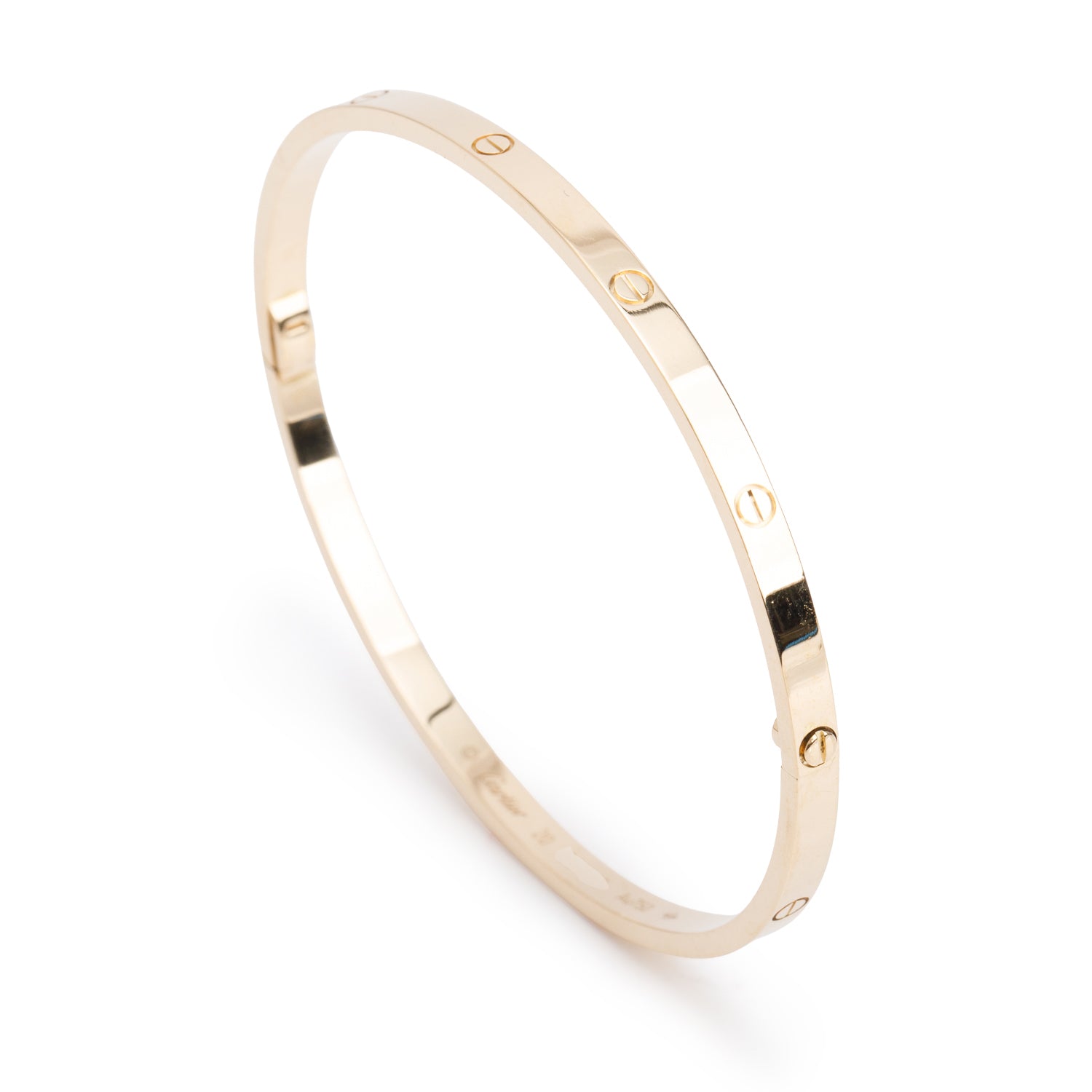 Cartier 2021 18k Yellow Gold 3.65 MM Love Bracelet, Small Model, Size 20 w/ Box & Receipt