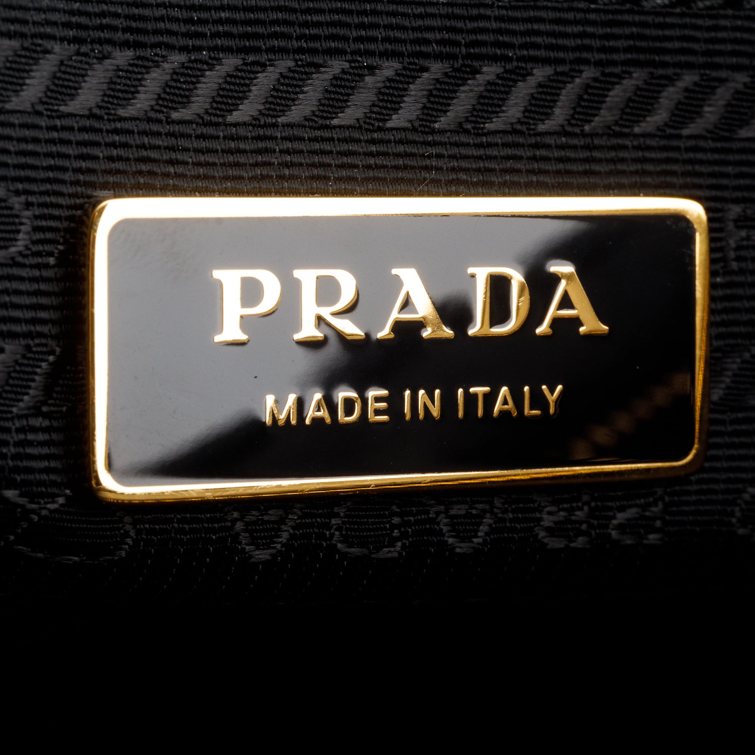 Prada Black Glossy Calfskin Triangle Large Bonnie Shoulder Bag w/ Strap