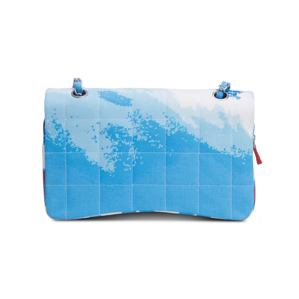 Chanel Multicolor Canvas Square Quilted Surf Flap Bag w/ Authenticity Card