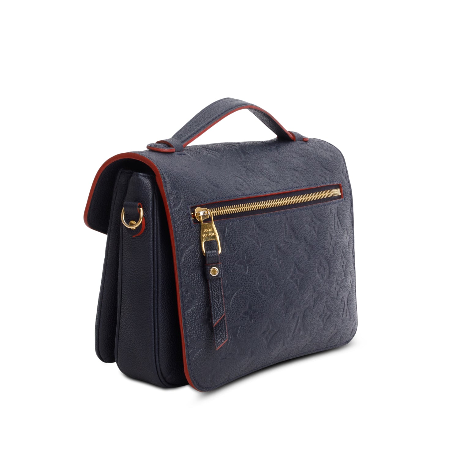 Louis Vuitton Navy Monogram Empreinte Leather Pochette Metis w/ Box & Strap