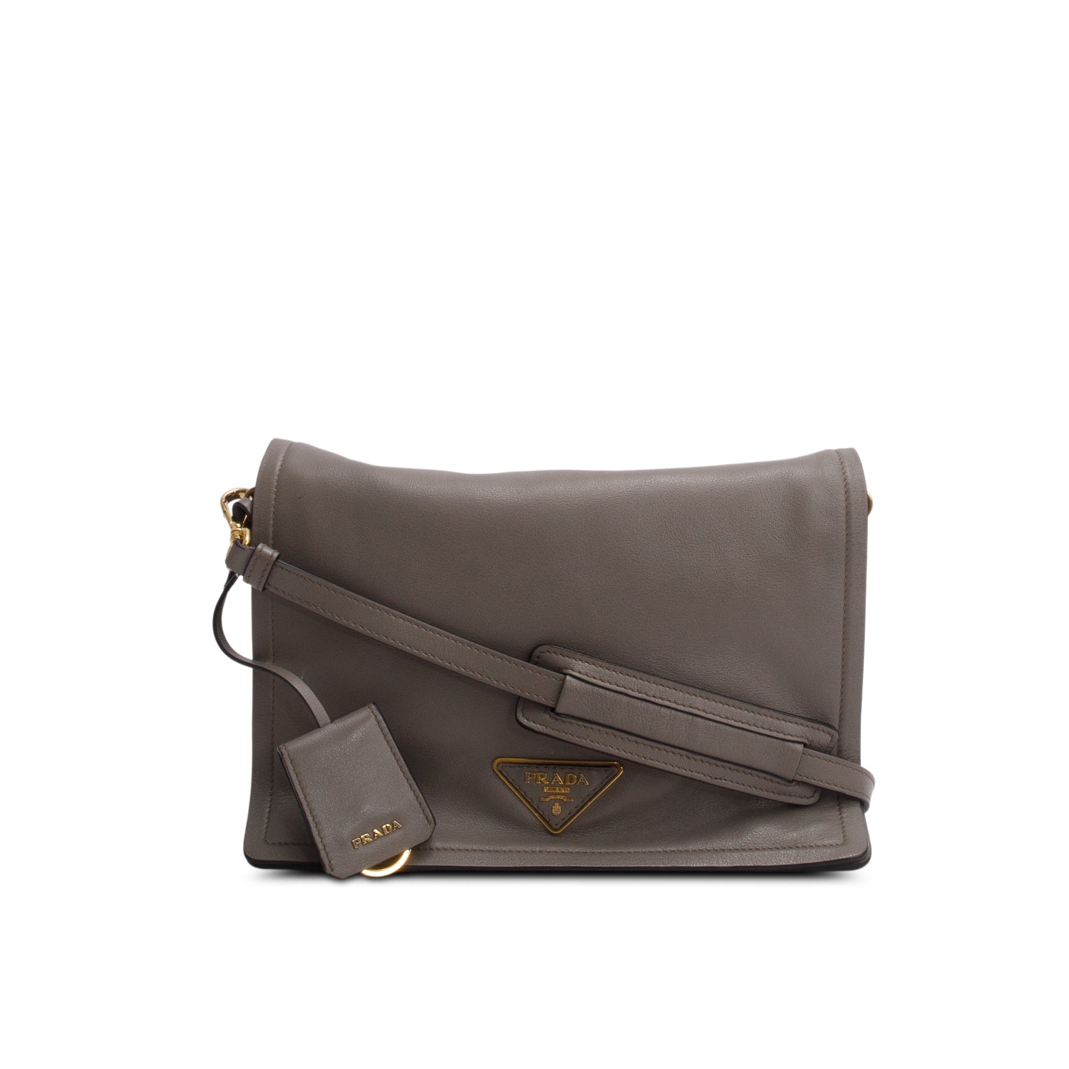 Prada Grey Glace Calf Messenger Bag