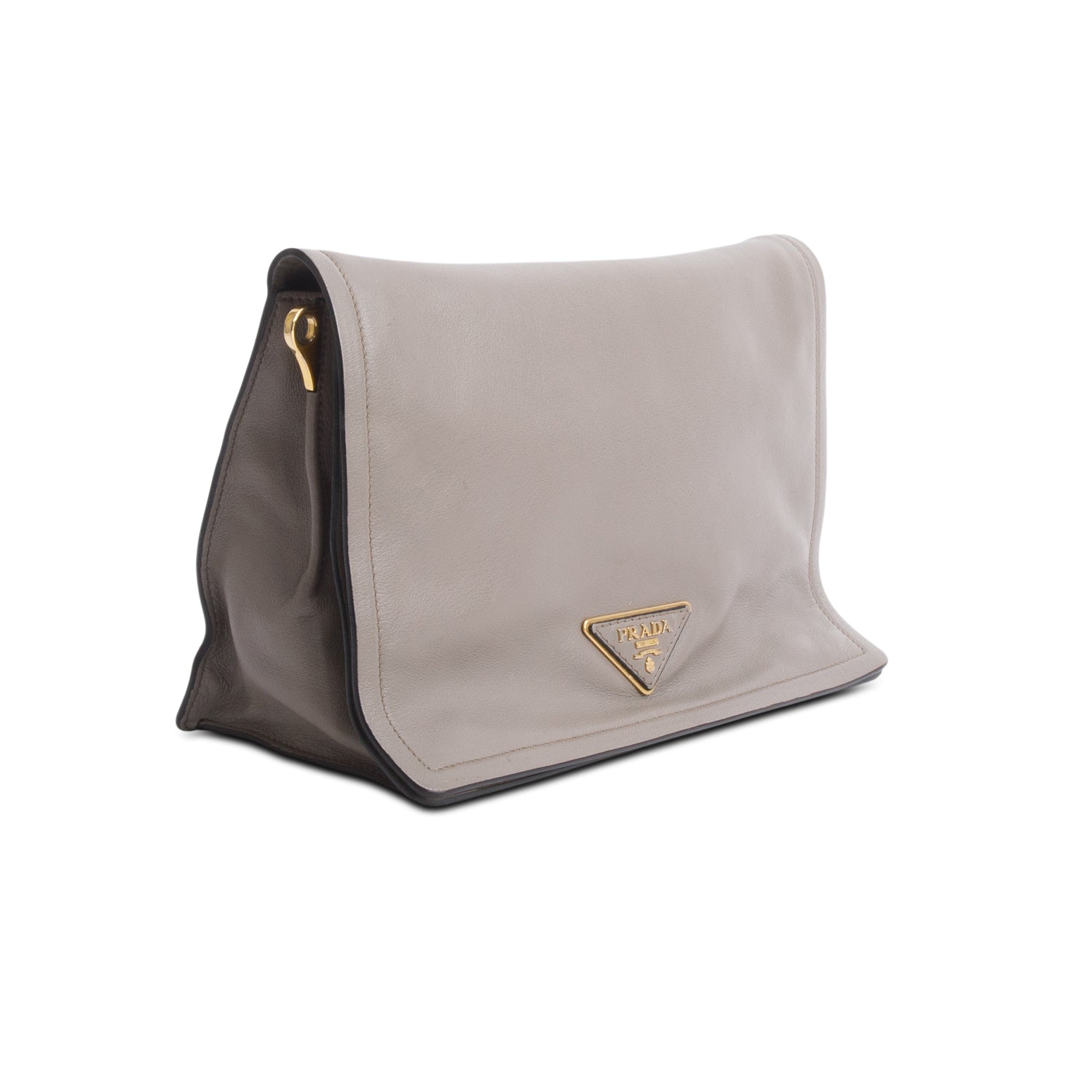 Prada Grey Glace Calf Messenger Bag
