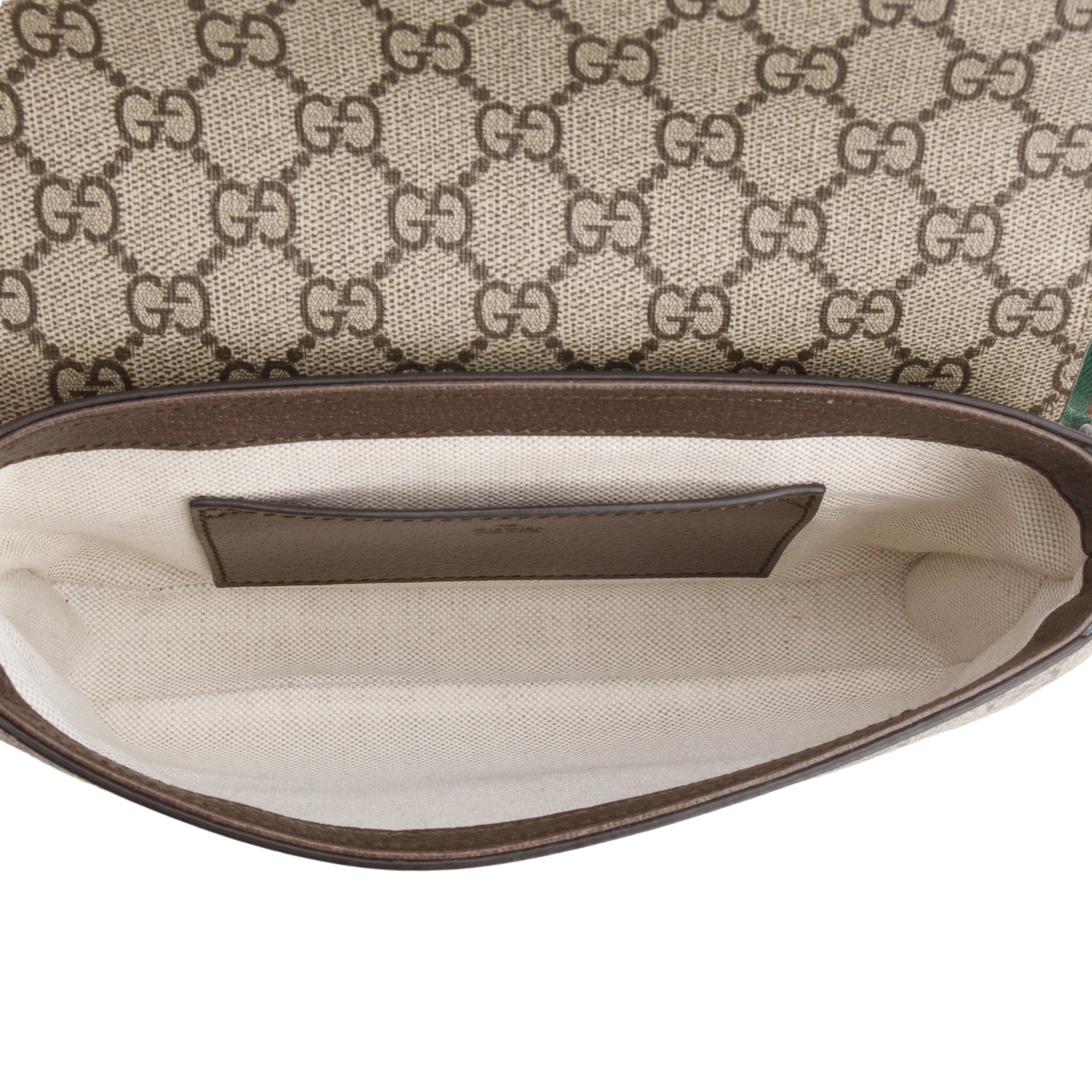Gucci GG Supreme Monogram Textured Dollar Calfskin Web Mini Ophidia Envelope Shoulder Bag