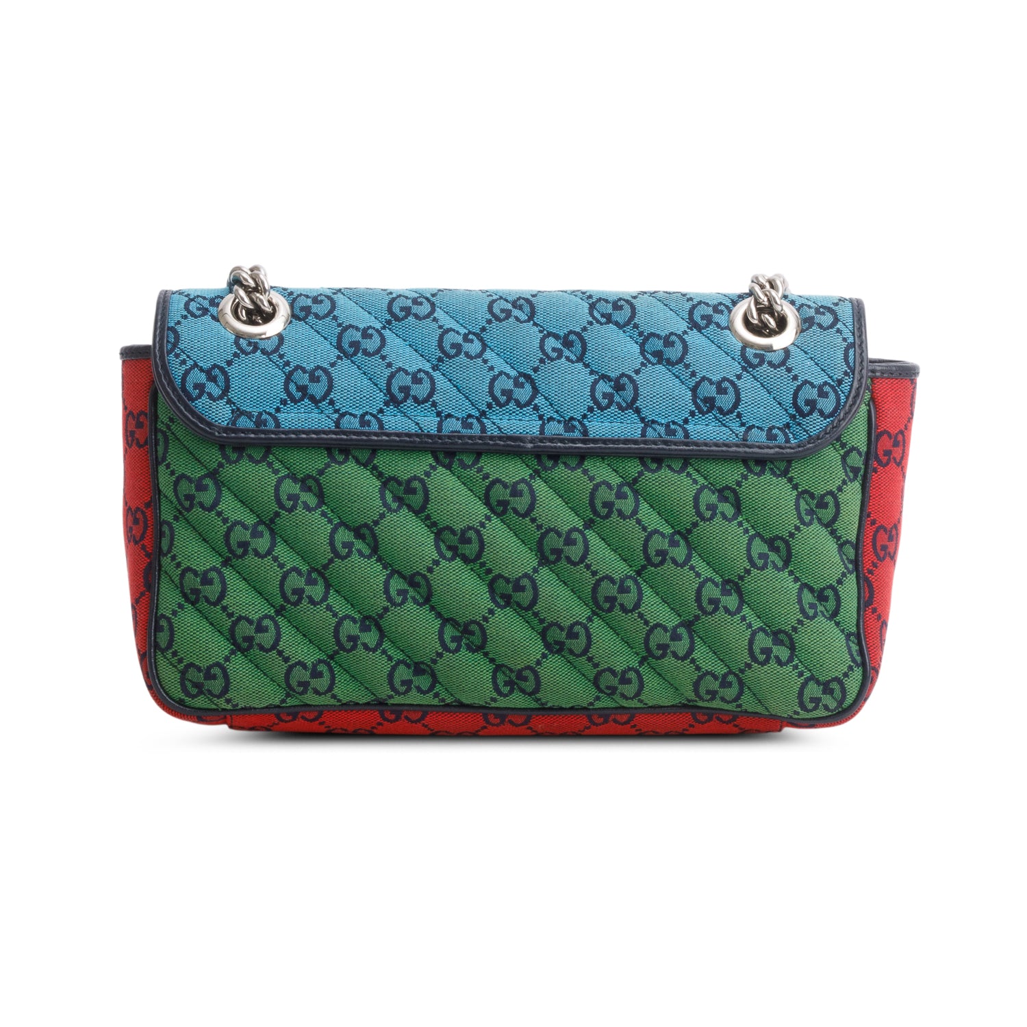 Gucci Multicolor Monogram Matelasse Diagonal Small GG Marmont Shoulder Bag w/ Box