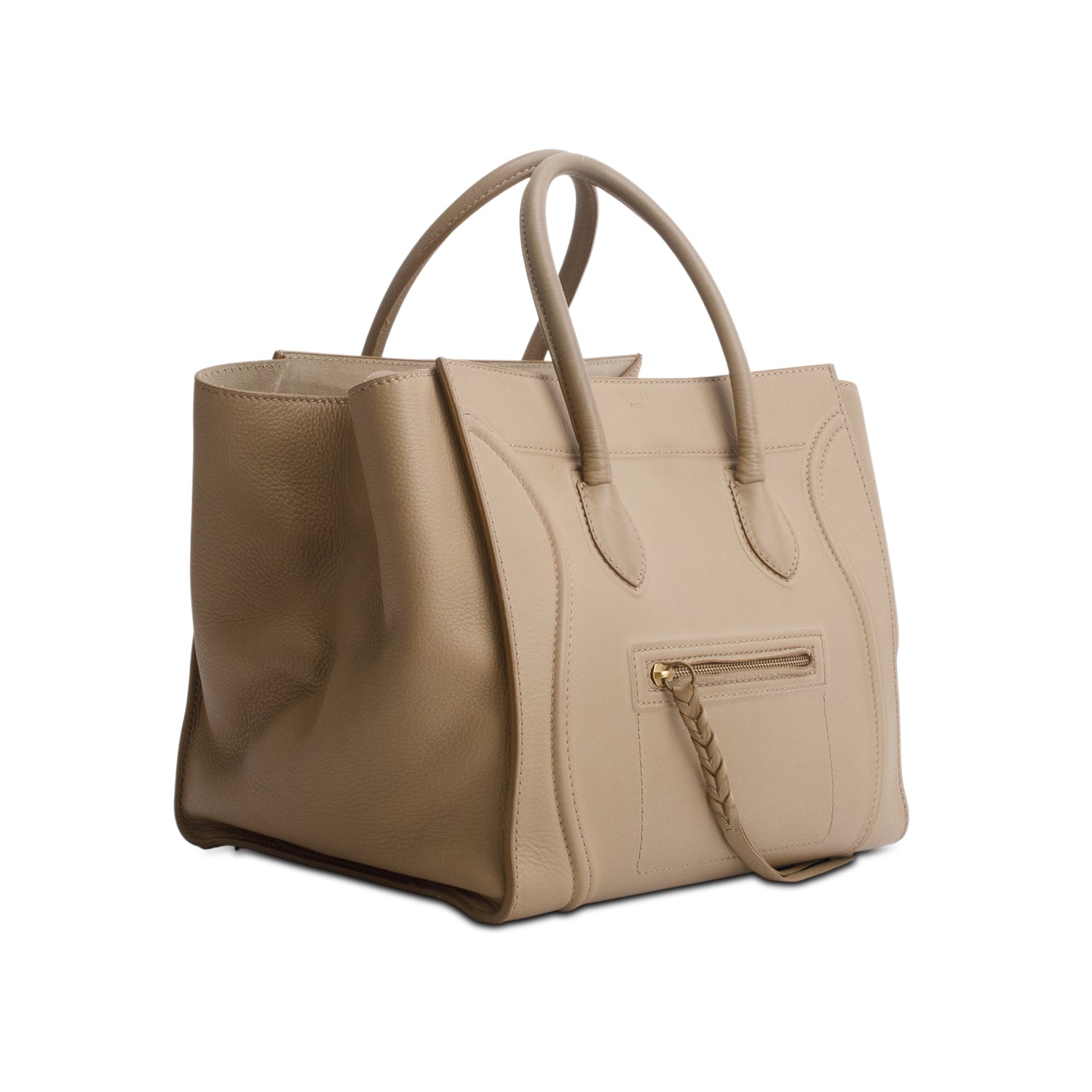 Celine Taupe Calfskin Leather Medium Phantom Luggage Tote