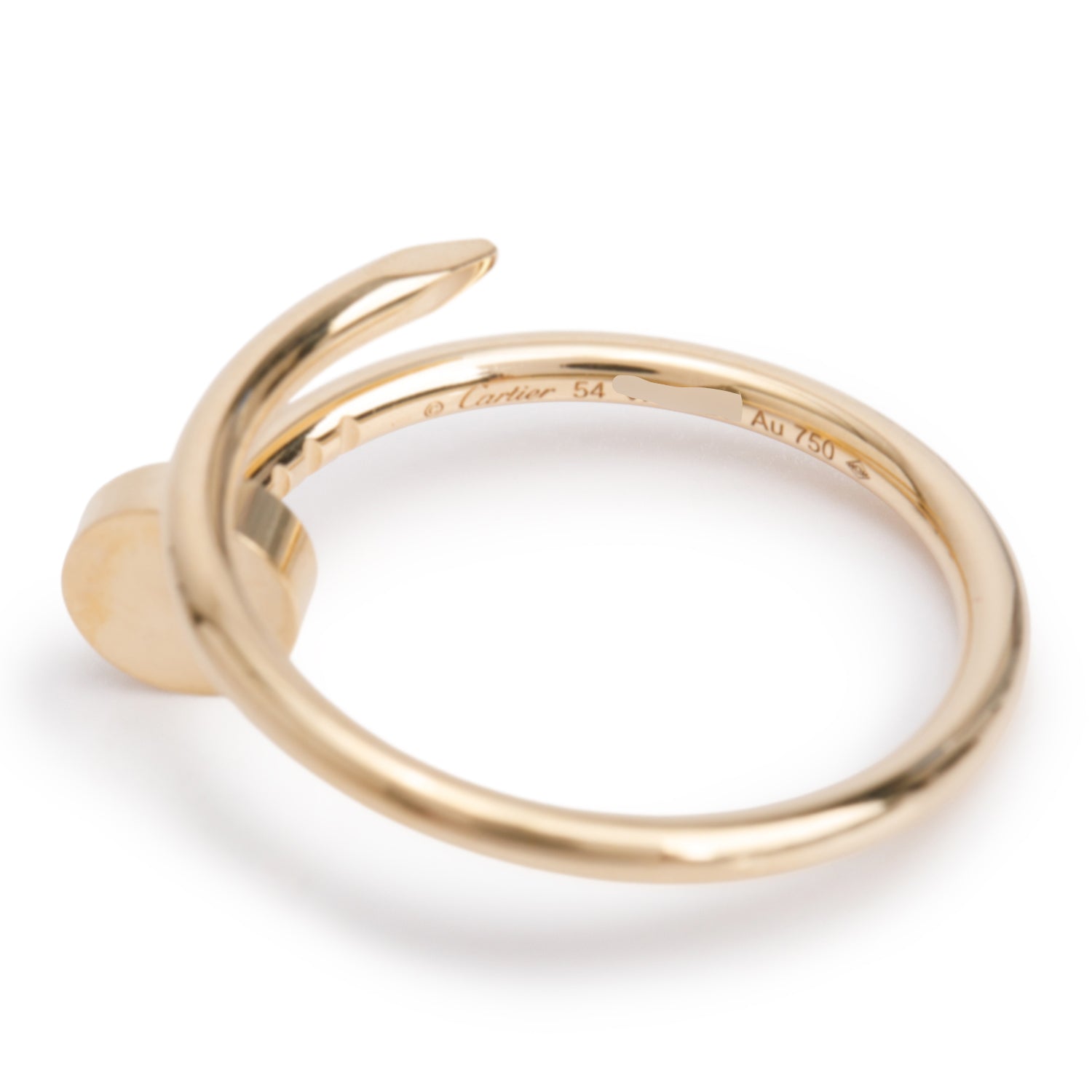 Cartier 2023 18k Yellow Gold Juste Un Clou Ring, Small Model, Size 54 6.75 w/ Box, Receipt & Certificate