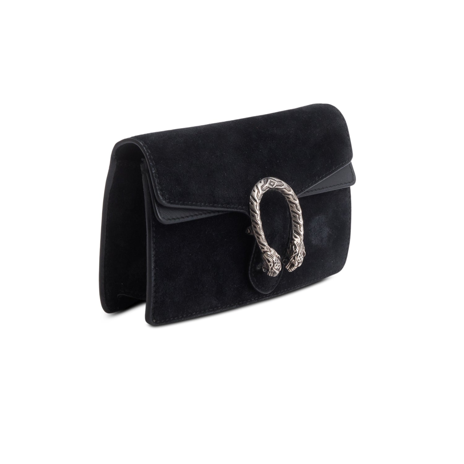 Gucci Black Suede Super Mini Dionysus Shoulder Bag w/ Box