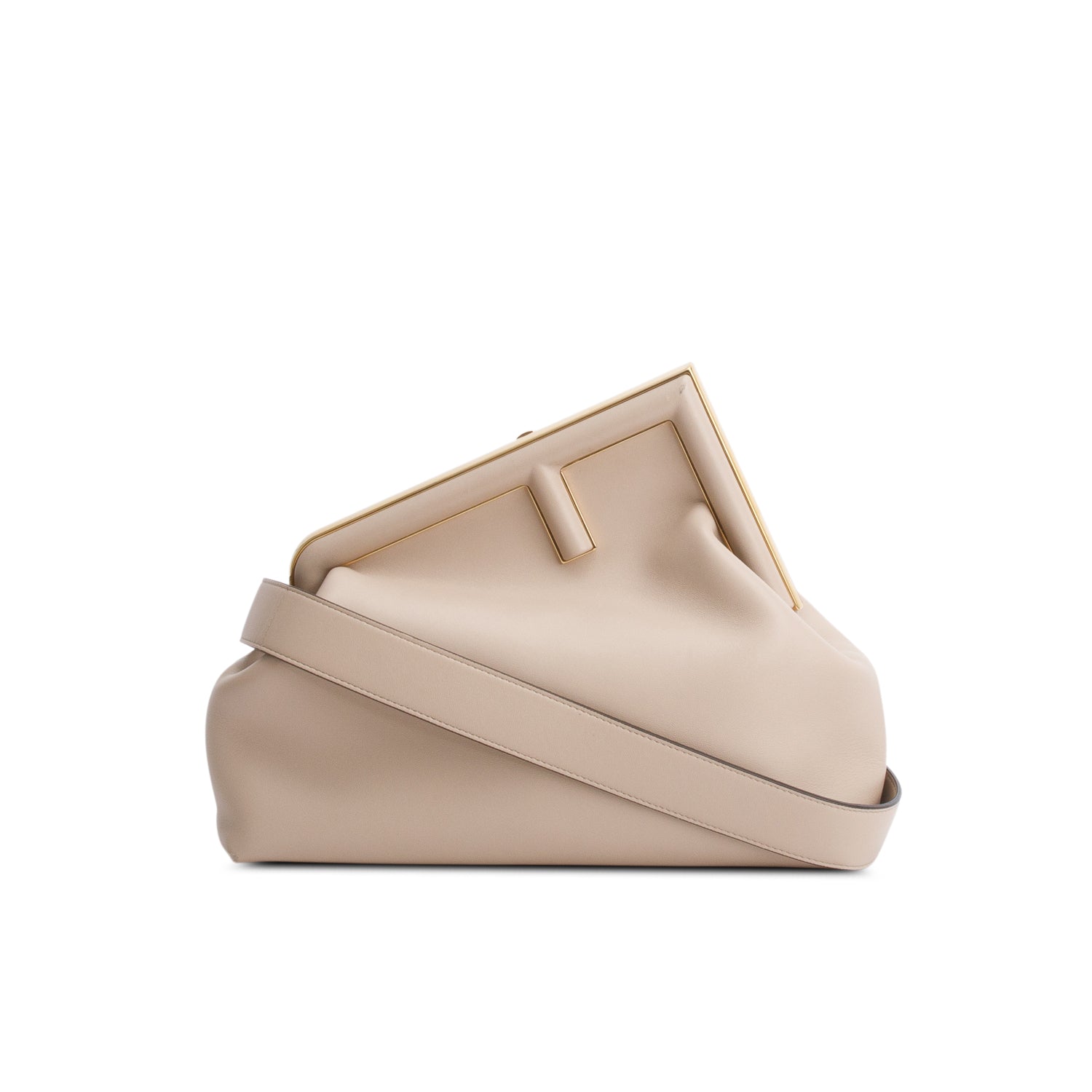 Fendi Beige Shiny Nappa Medium First w/ Strap