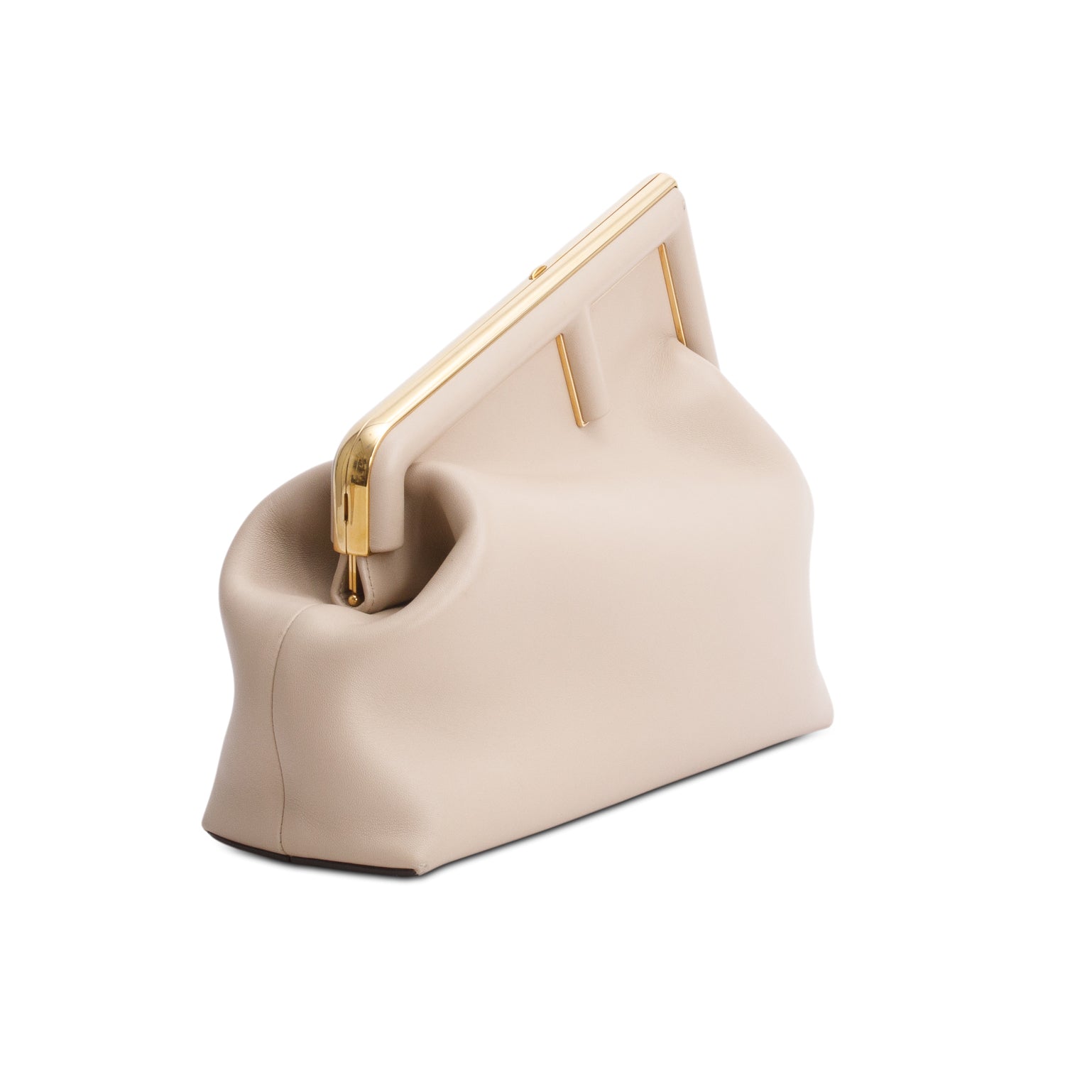 Fendi Beige Shiny Nappa Medium First w/ Strap