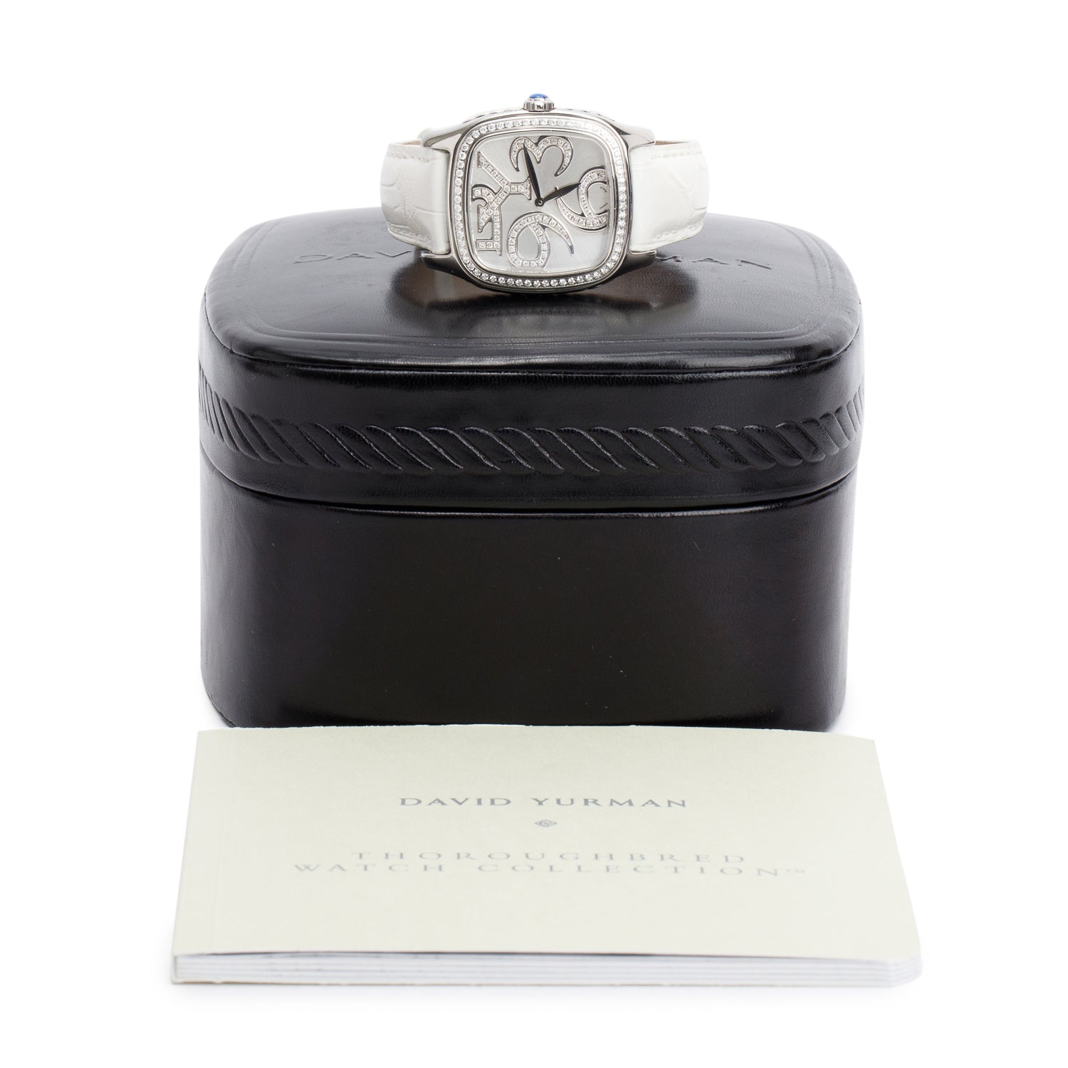 David Yurman Stainless Steel Diamond Bezel T303-SST Thoroughbred Diamond Dial 32 MM Quartz Watch Silver Diamond Dial w/ Box