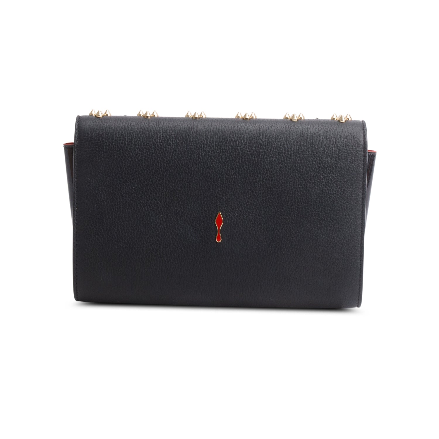 Christian Louboutin Black Calfskin Spikes Loubinthesky Paloma Clutch