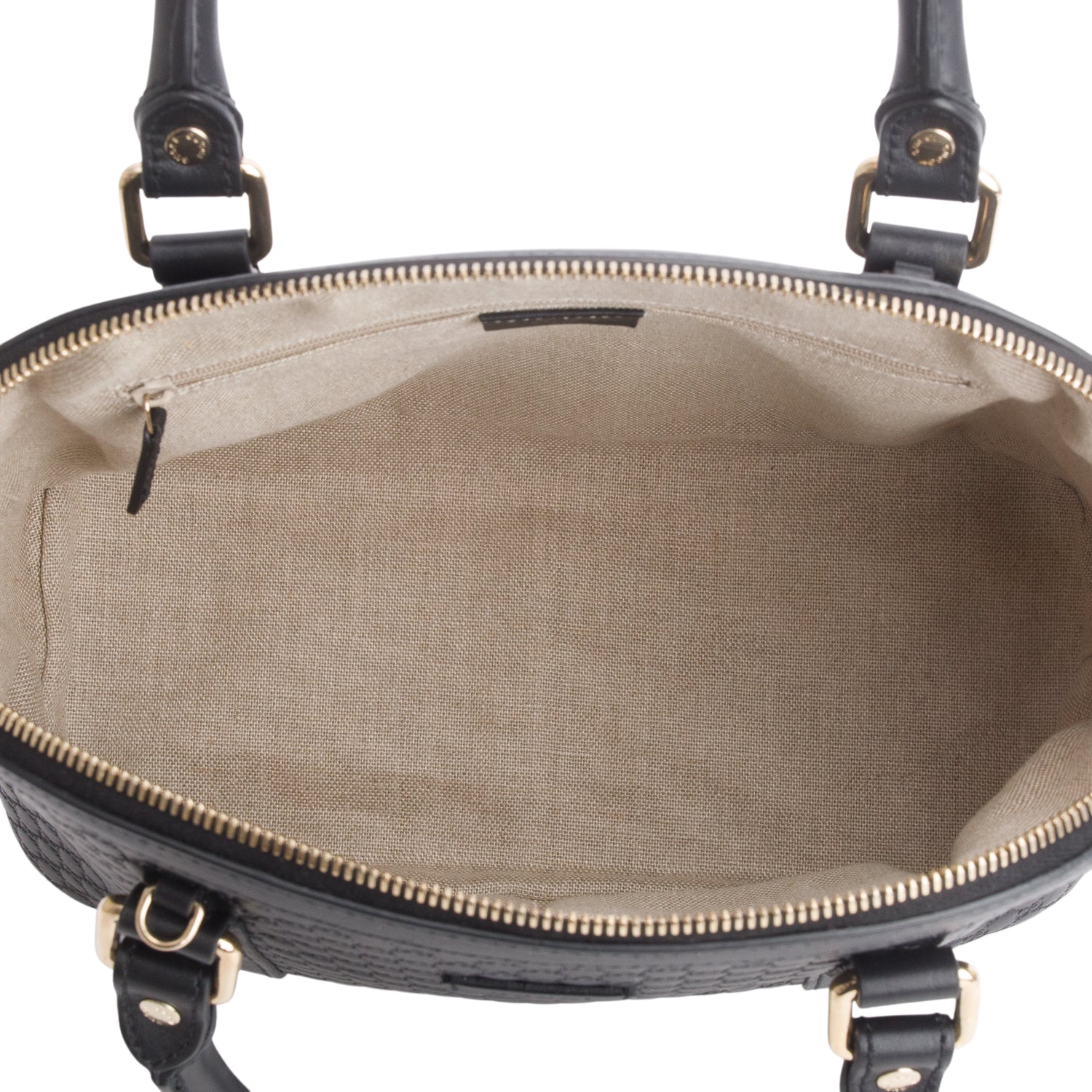 Gucci Black Soft Micro Signature Dome Satchel w/ Strap