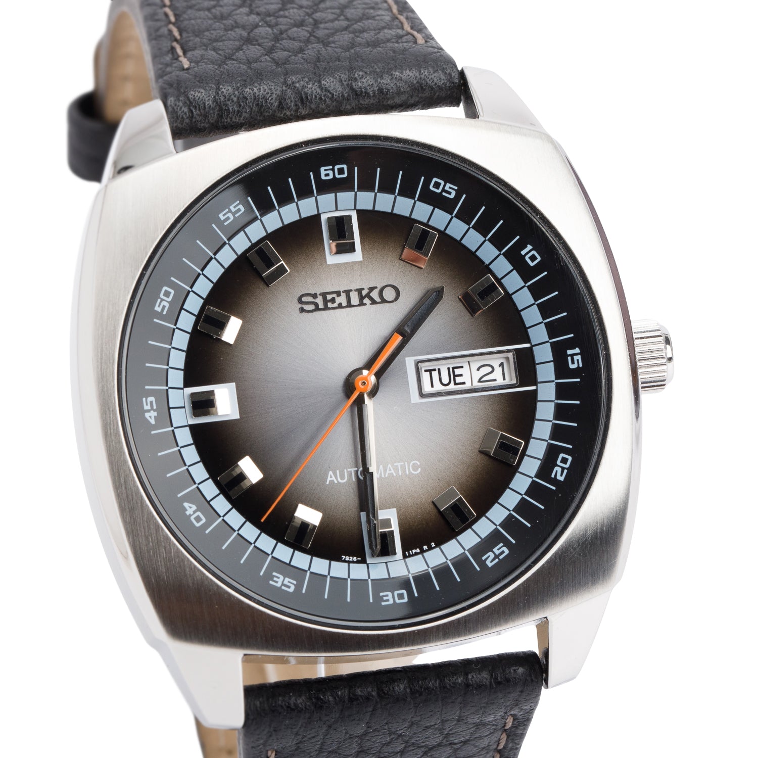 Seiko Stainless Steel Recraft 44 MM Automatic Watch Brown Dial