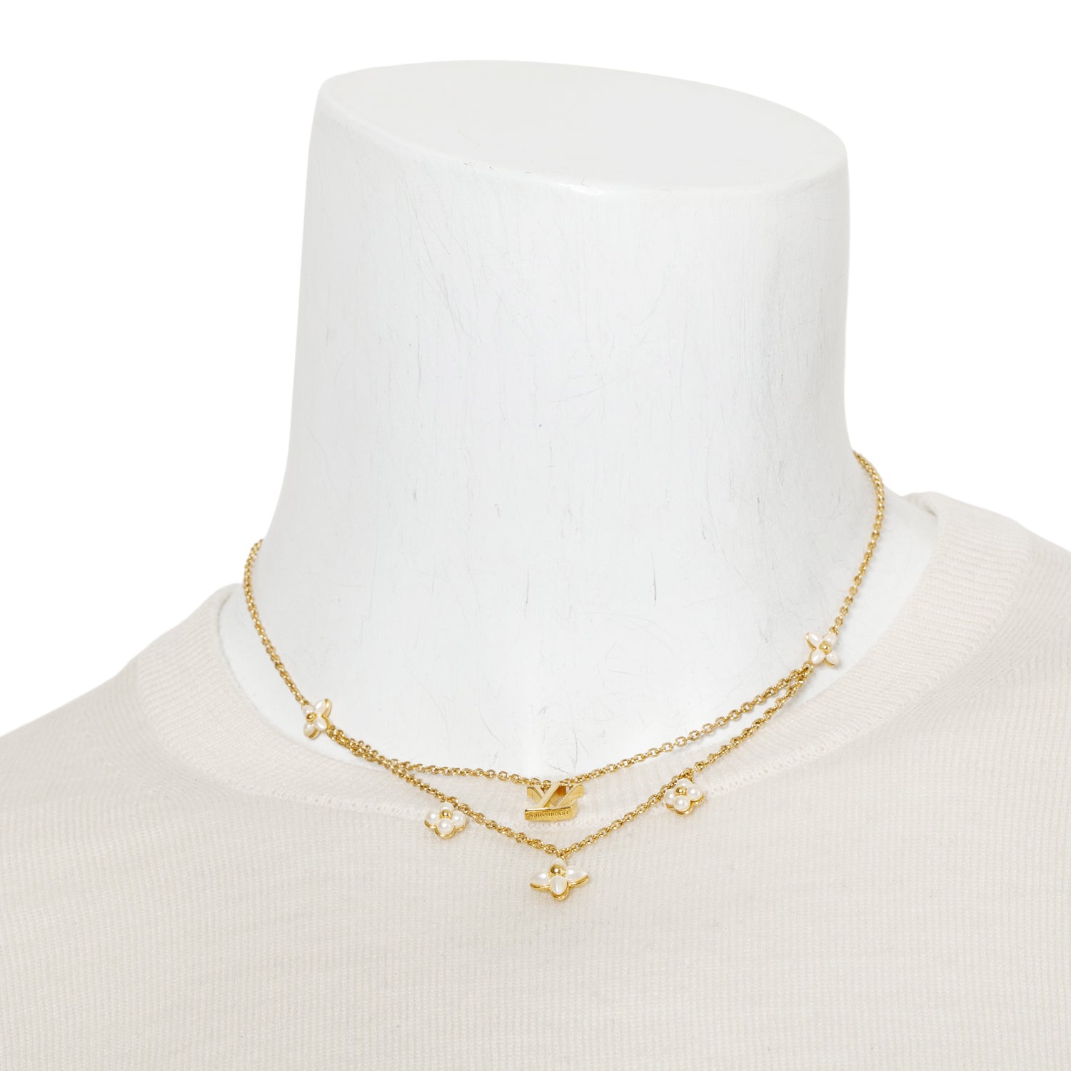 Louis Vuitton 2023 Gold Plated LV Floragram Necklace w/ Box