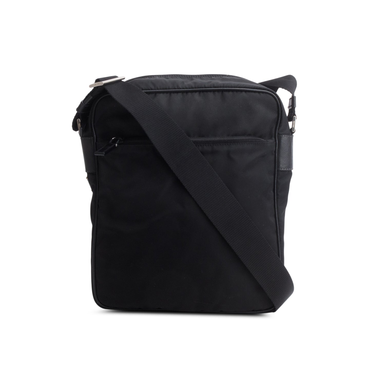 Prada Black Tessuto Nylon Saffiano Messenger Bag