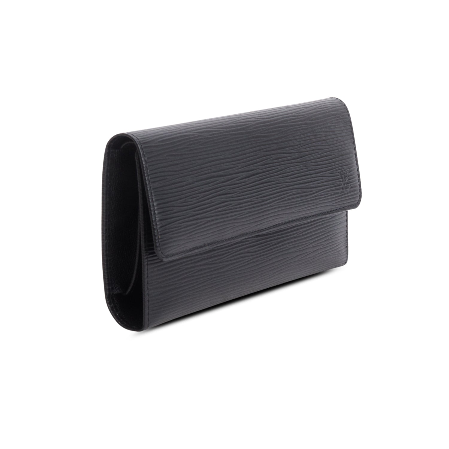 Louis Vuitton Black Epi Porte Tresor International Wallet w/ Box