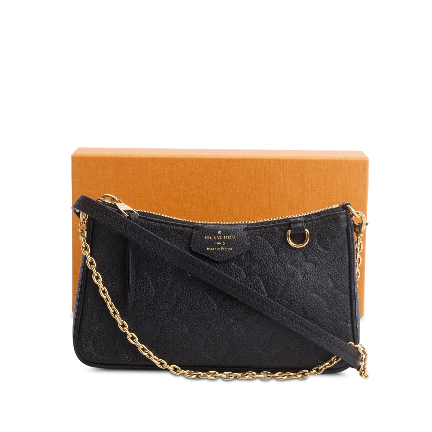 Louis Vuitton Black Empreinte Easy Pouch On Strap w/ Box & Straps