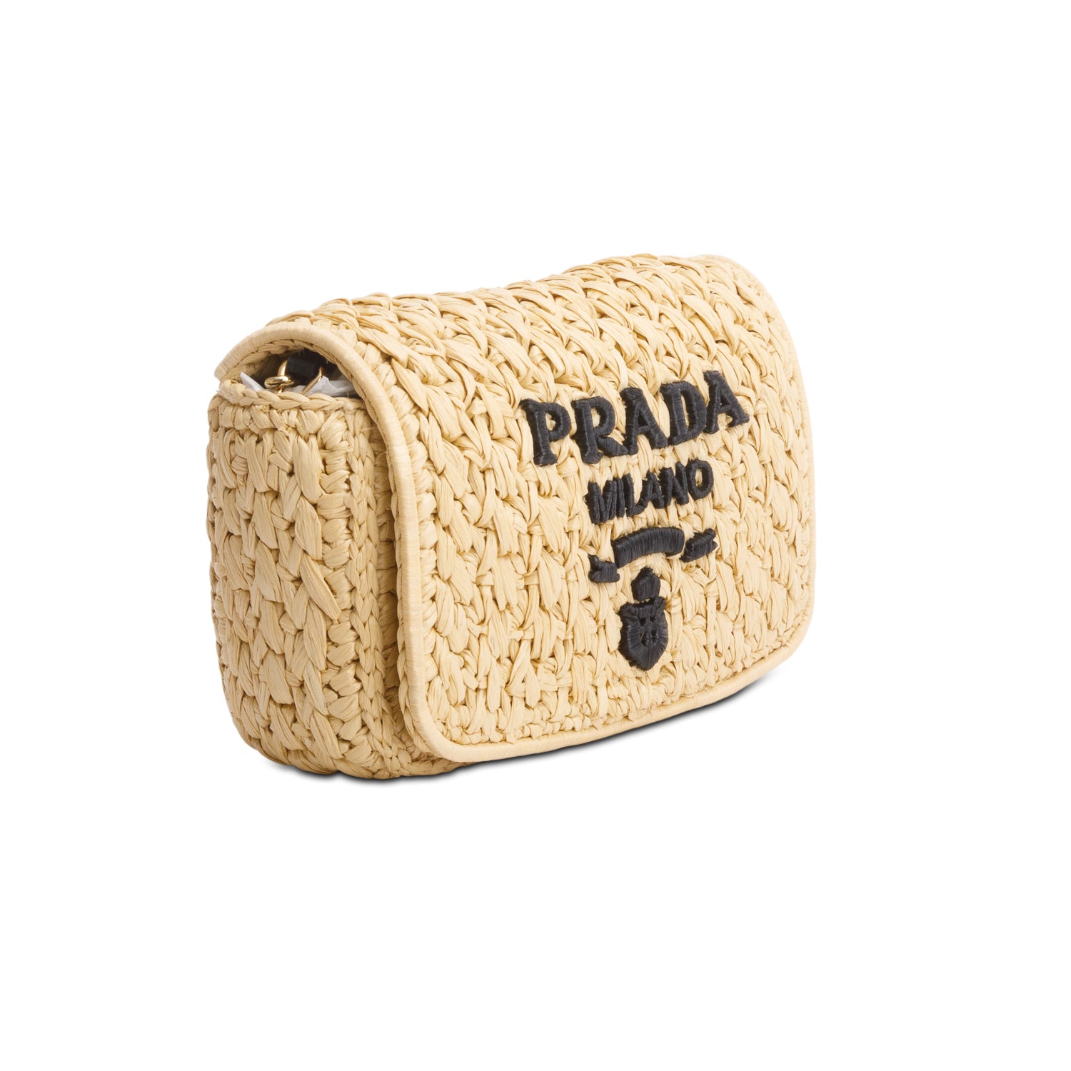 Prada Yarn Raffia Effect Crochet Shoulder Bag