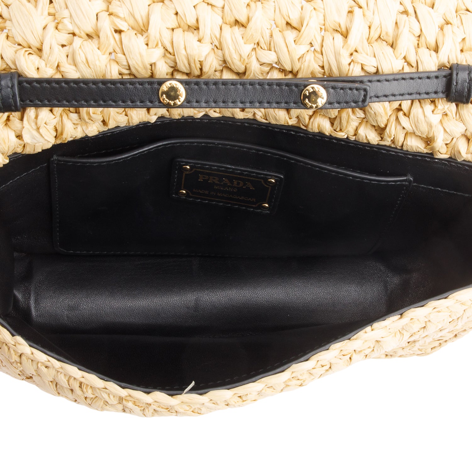 Prada Yarn Raffia Effect Crochet Shoulder Bag