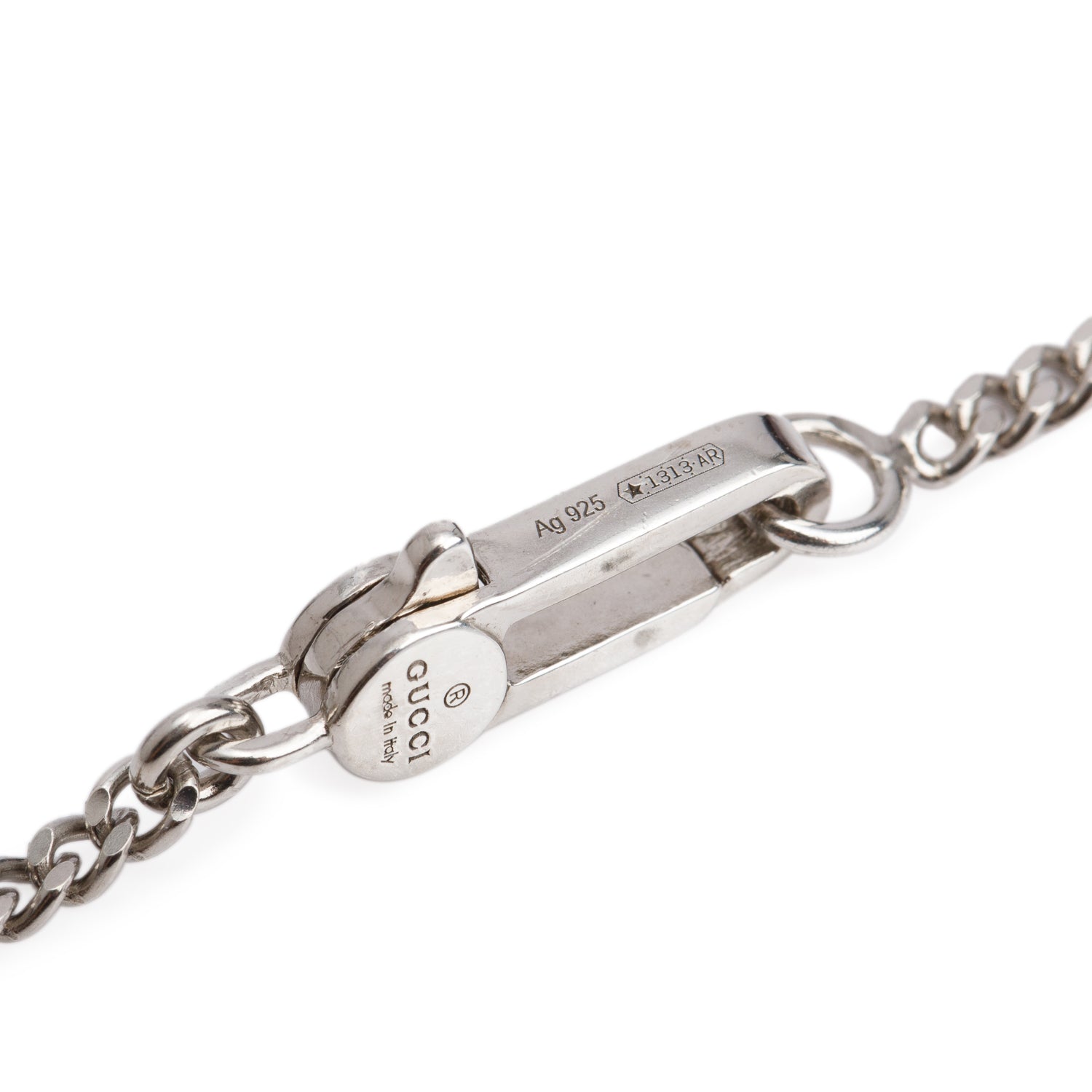 Gucci Sterling Silver Ghost Pendant Necklace w/ Box