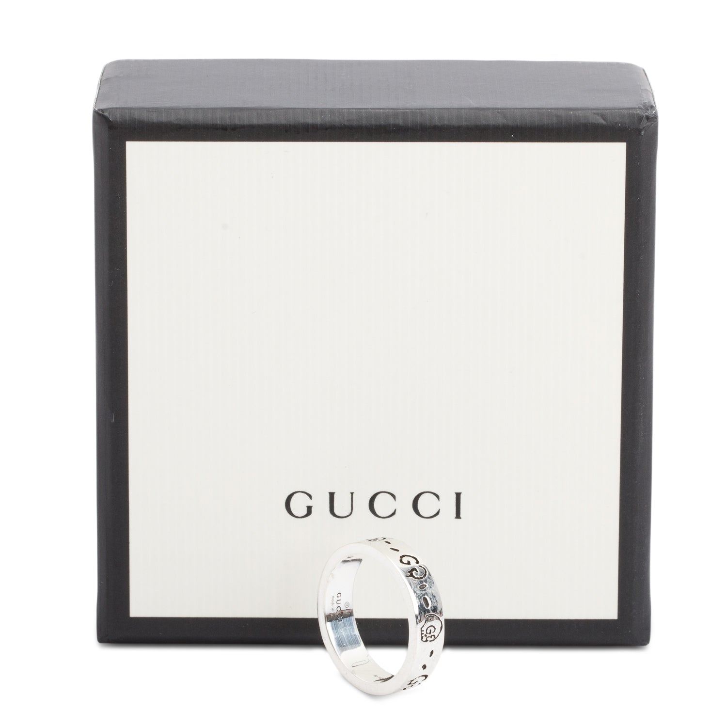 Gucci Sterling Silver Ghost Ring, Size 21 9.25 w/ Box