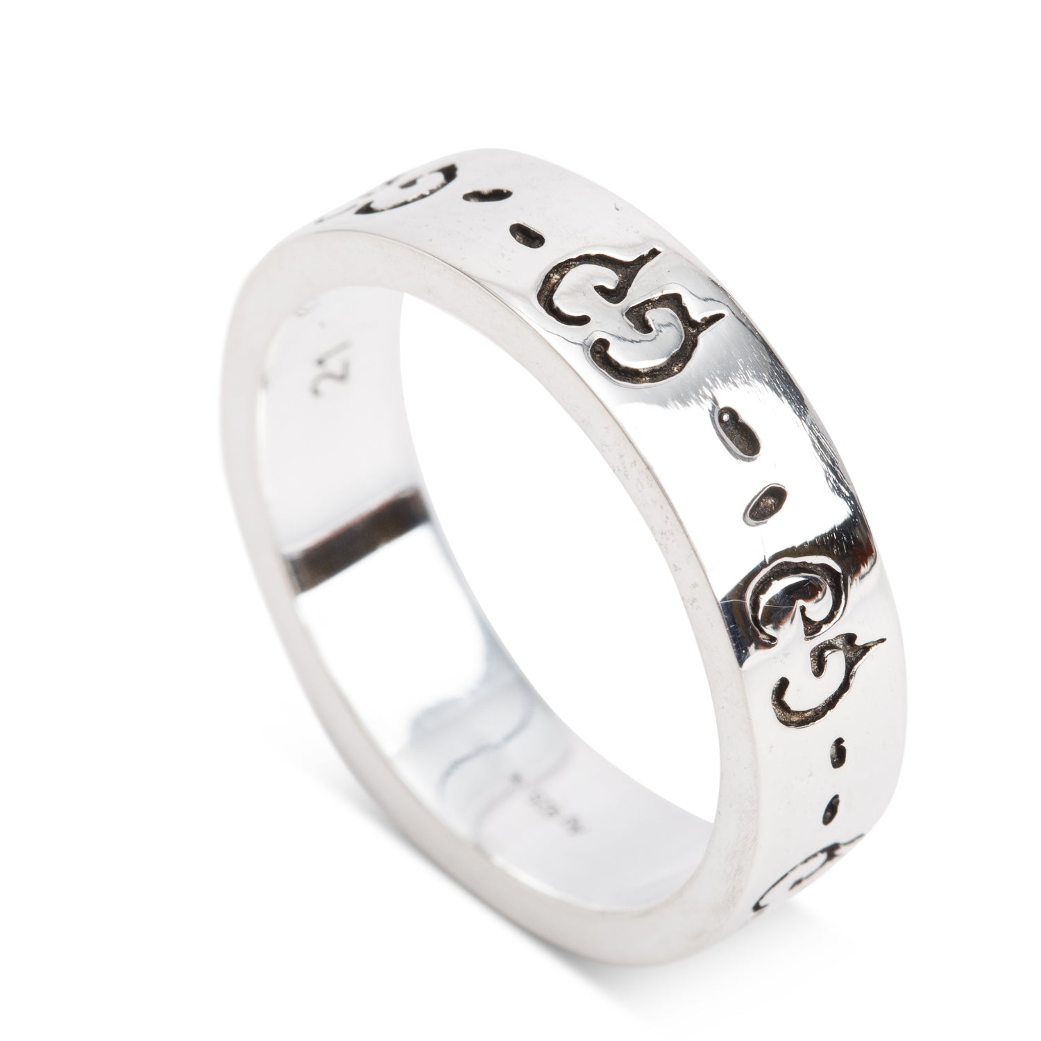Gucci Sterling Silver Ghost Ring, Size 21 9.25 w/ Box
