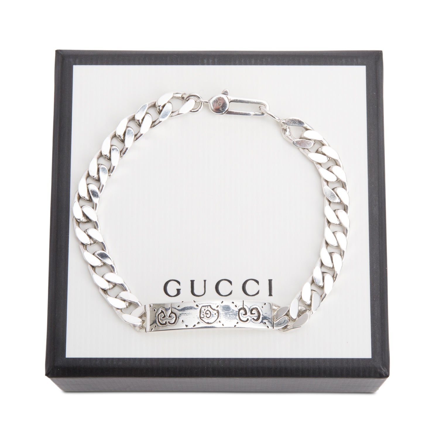 Gucci Sterling Silver GucciGhost Chain Bracelet w/ Box