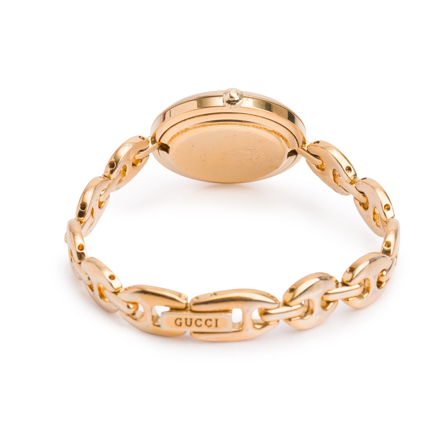 Gucci Gold Plated Stainless Steel 1100 Series 26 MM Watch White Dial w/ Box & 6 Multicolour Bezels