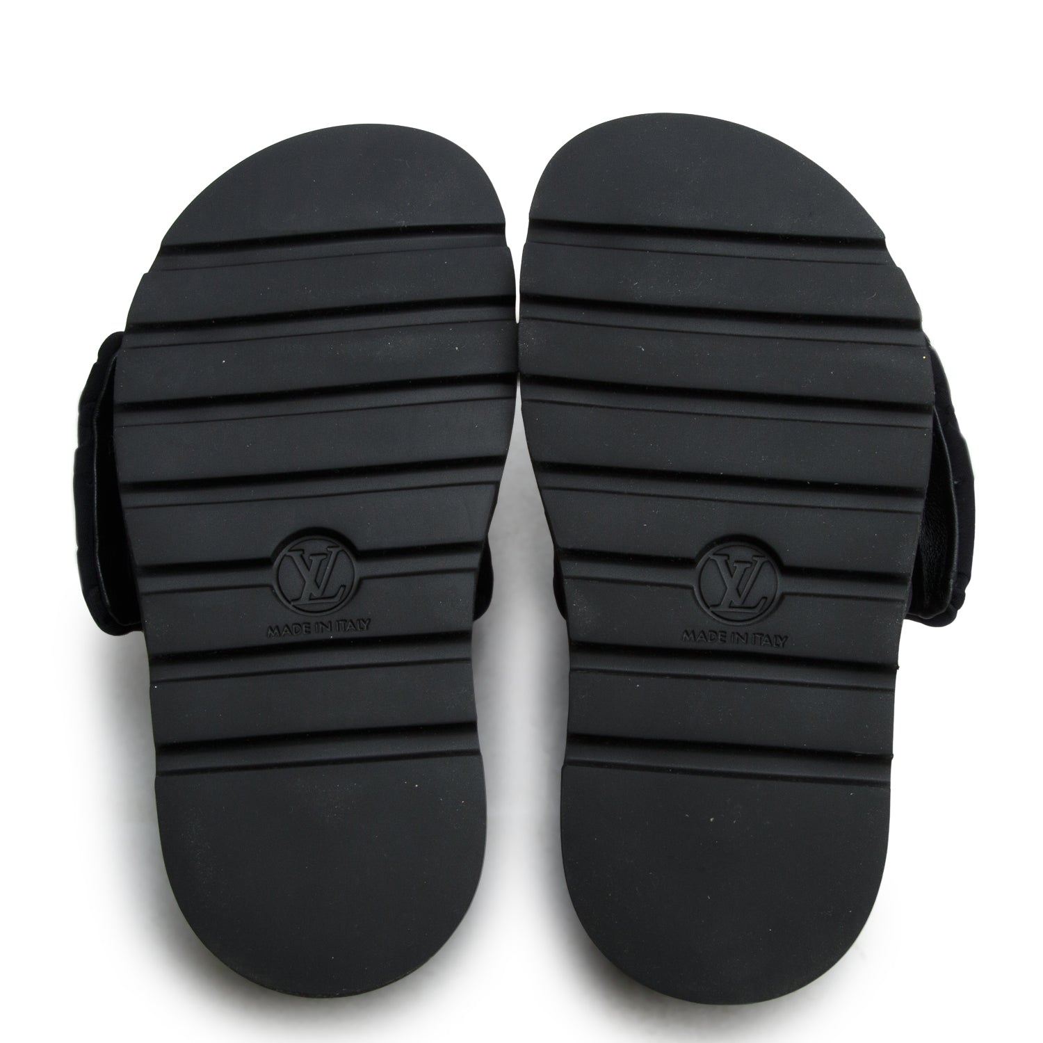 Louis Vuitton 2022 Black Monogram Nylon Pool Pillow Flat Comfort Mule, Size 36 w/ Box