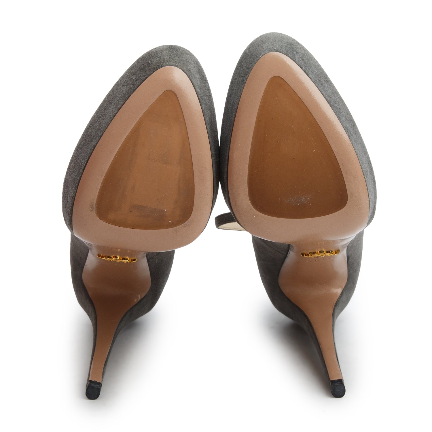 Prada Grey Suede Platform Pumps, Size 39 w/ Box