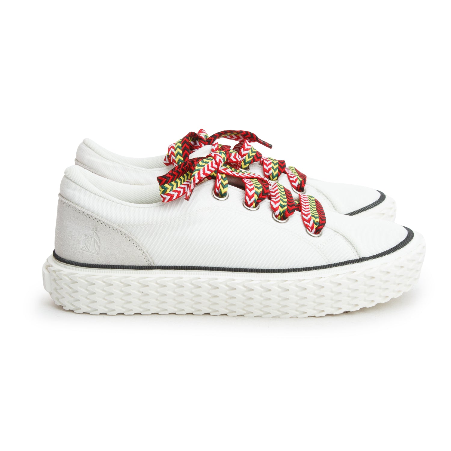 Lanvin White Canvas Curbie Low Top Men's Sneakers, Size 42 w/ Box