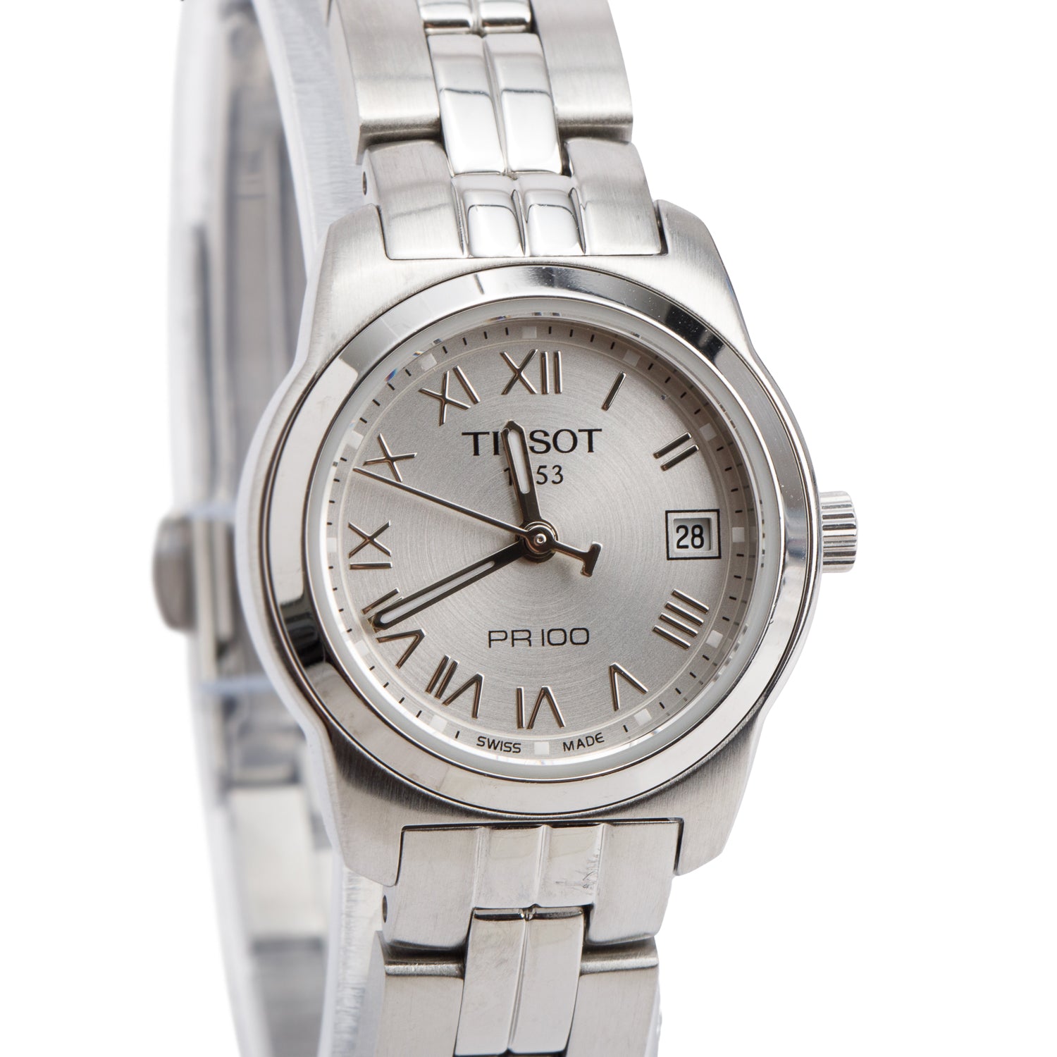 Tissot Stainless Steel PR100 25 MM Quartz Watch Silver Dial T049210