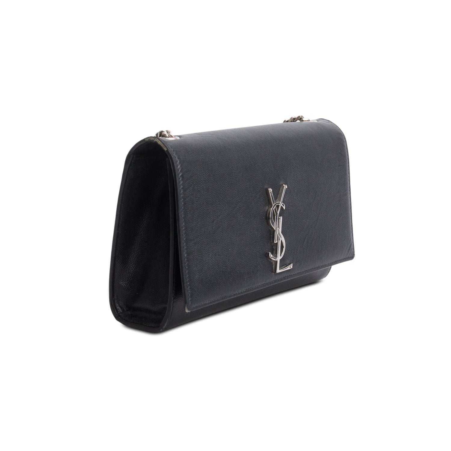 Saint Laurent 2022 Black Grain De Poudre Medium Kate Bag